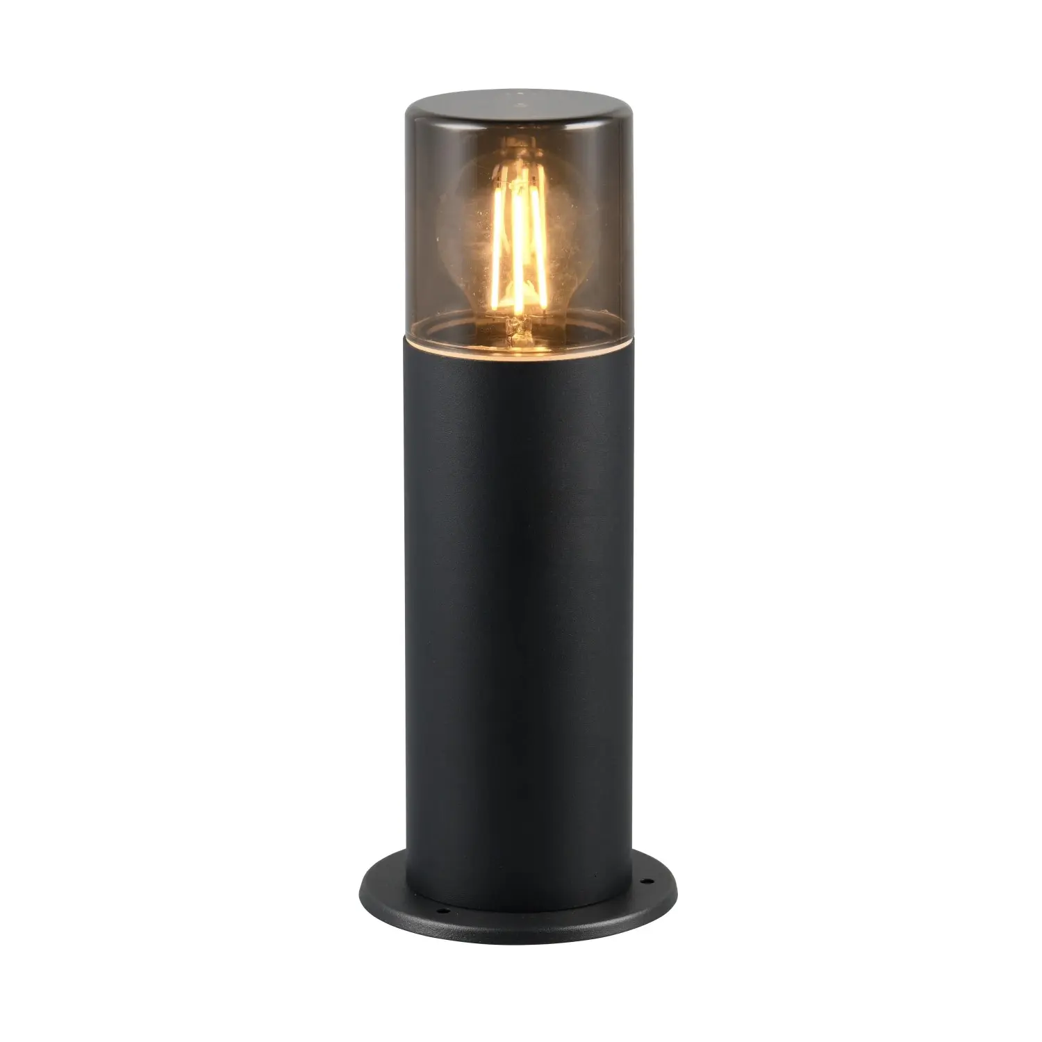 Trio Nízká venkovní lampa Hoosic, IP44, matná černá, pr. 12 x 30 cm