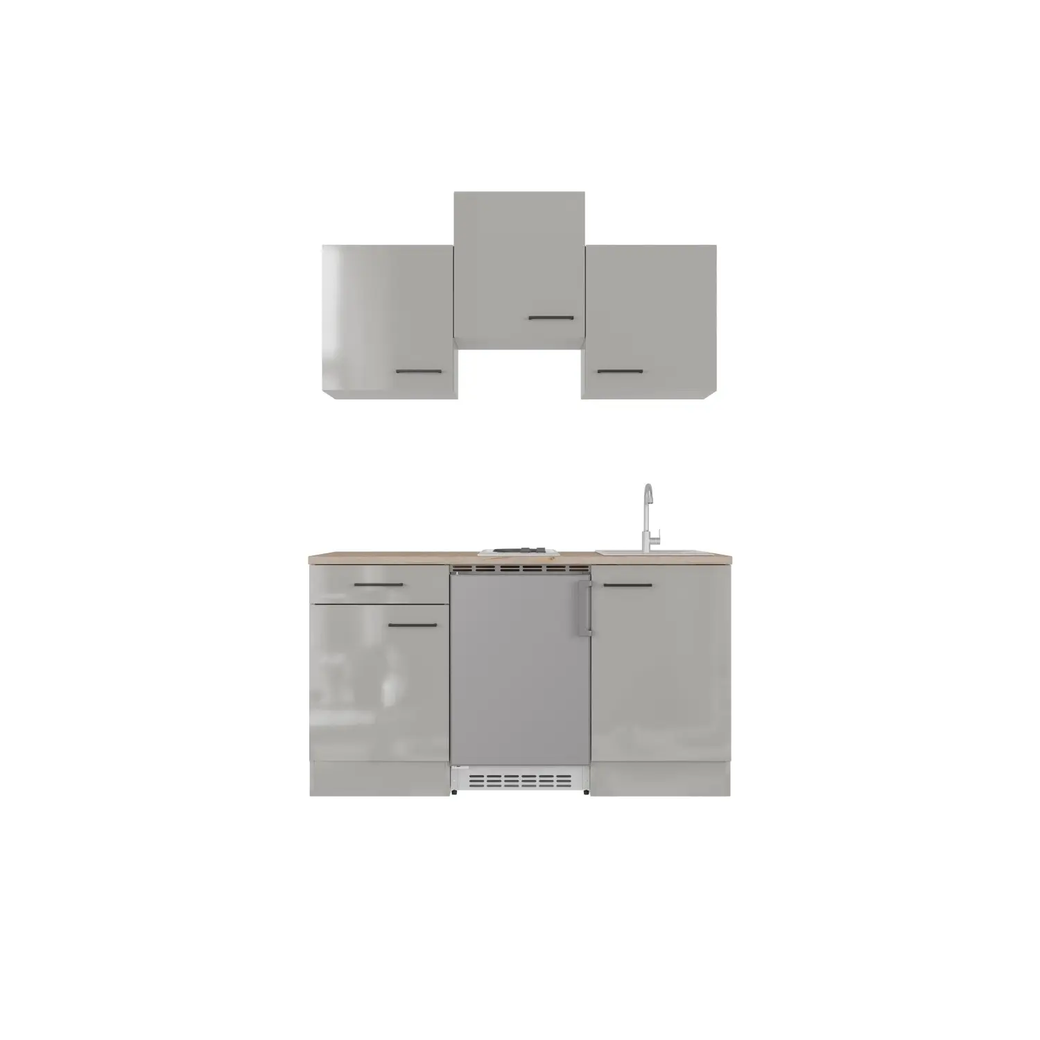 Flex-Well Kuchyně Lund 150 cm/typ 1 - lednice/varná deska
