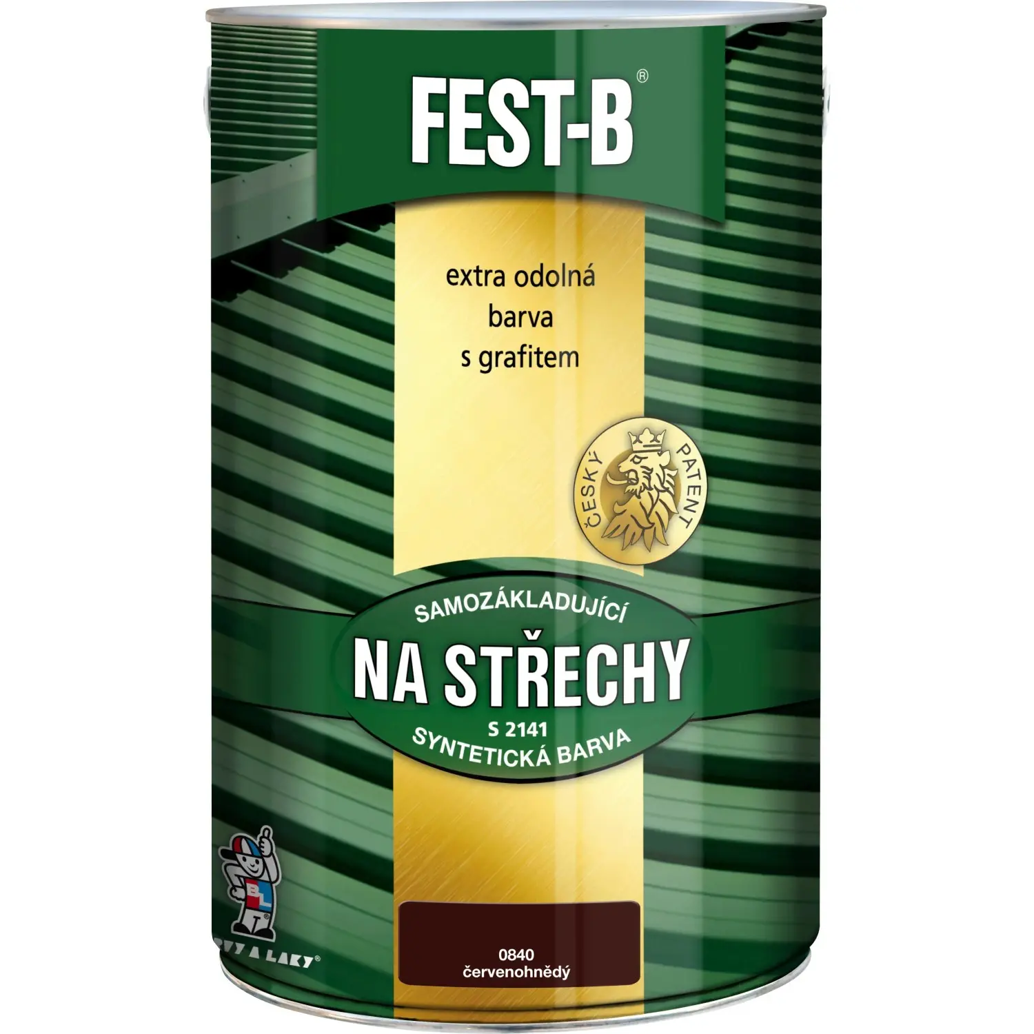 FEST-B Antikorozní nátěr na železo 2v1 na střechy S2141, 0840 červenohn., 5 kg