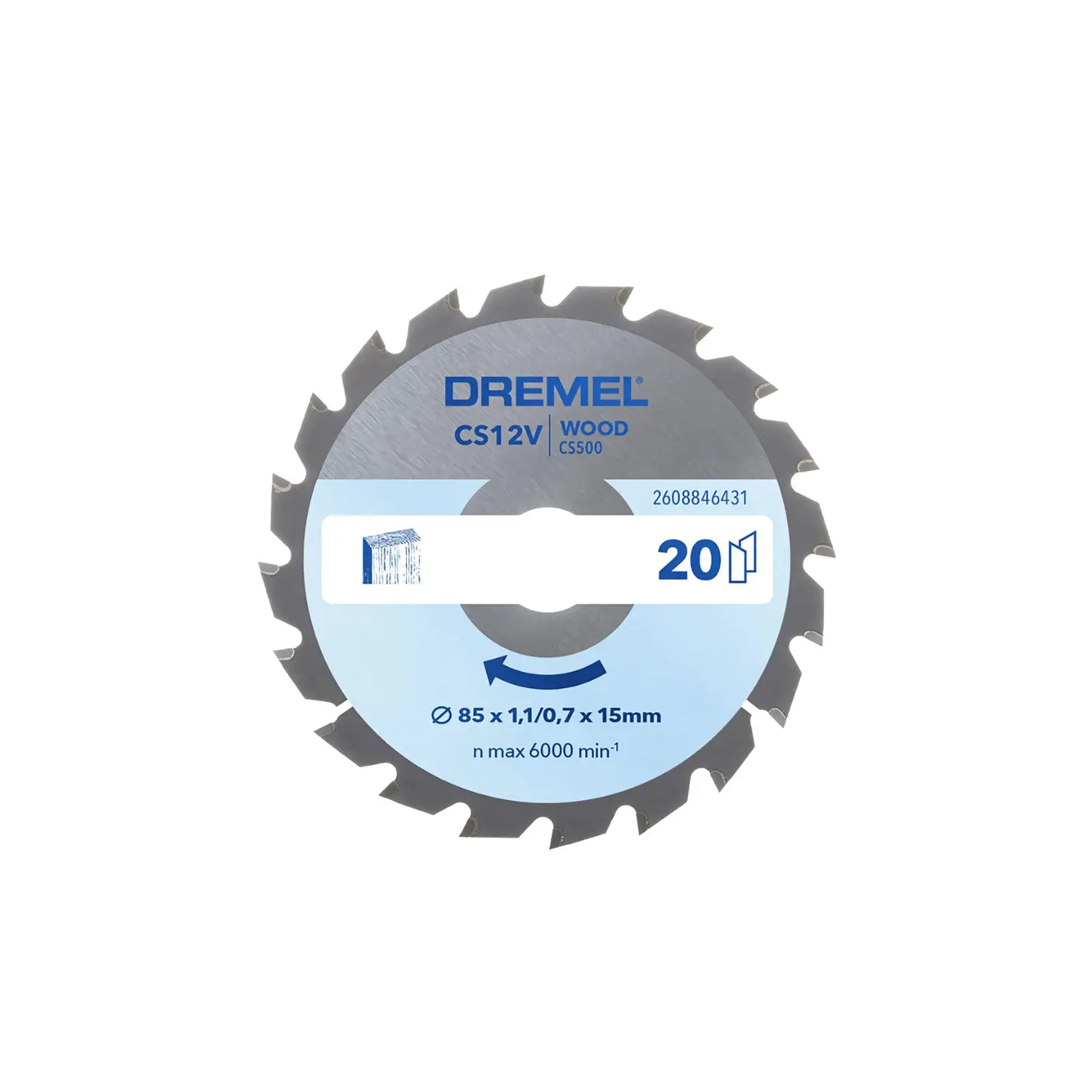 DREMEL - Pilový kotouč CS500 na dřevo, 85x15 mm, 20 zubů 2608846431