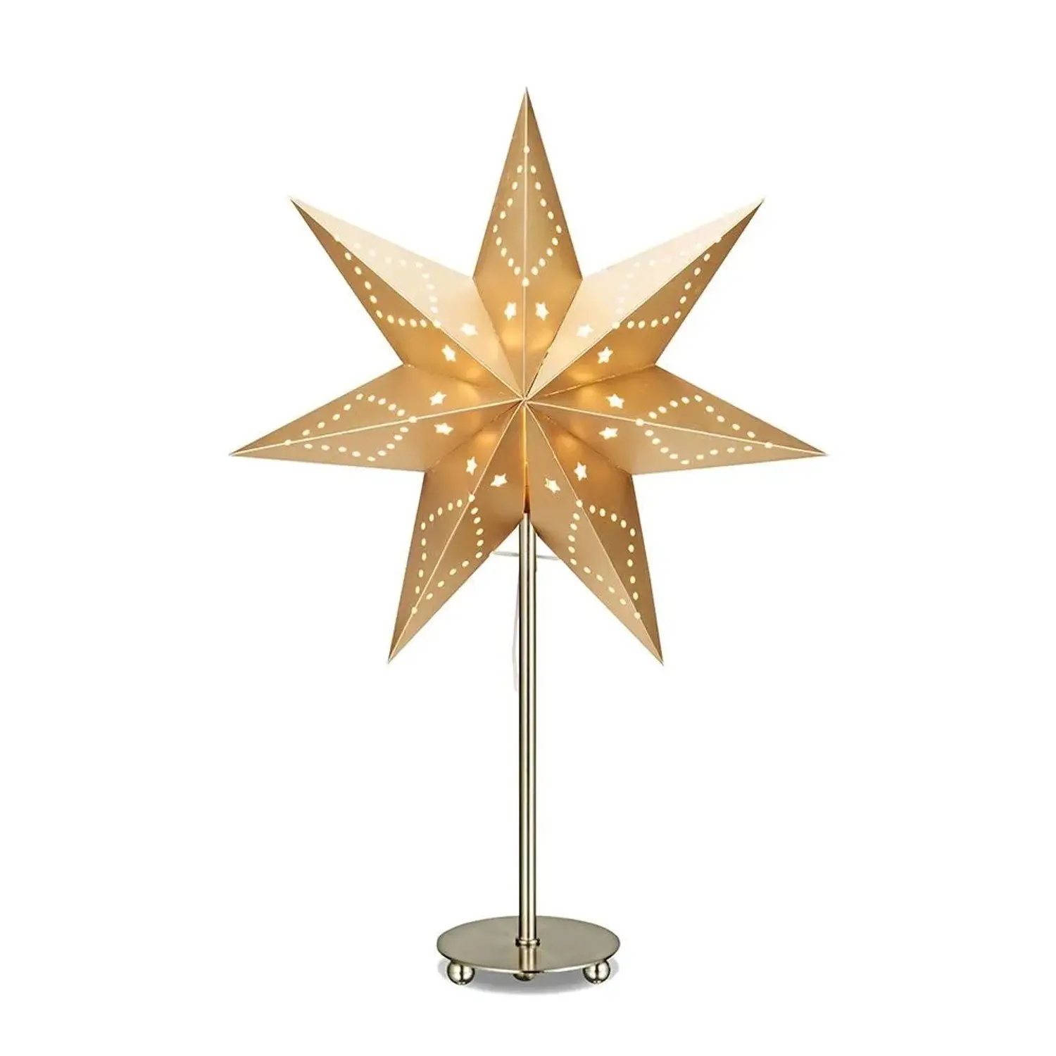 Markslöjd LED stojací hvězda SATURNUS zlatá E14, max. 25 W, 49 x 17 x 35 cm