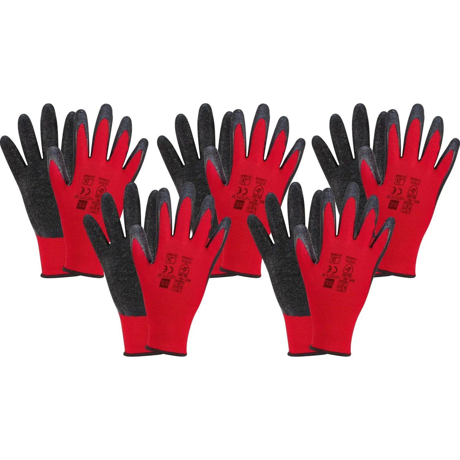 LUX-TOOLS Pracovní rukavice latex, červené, velikost 10, 5 ks