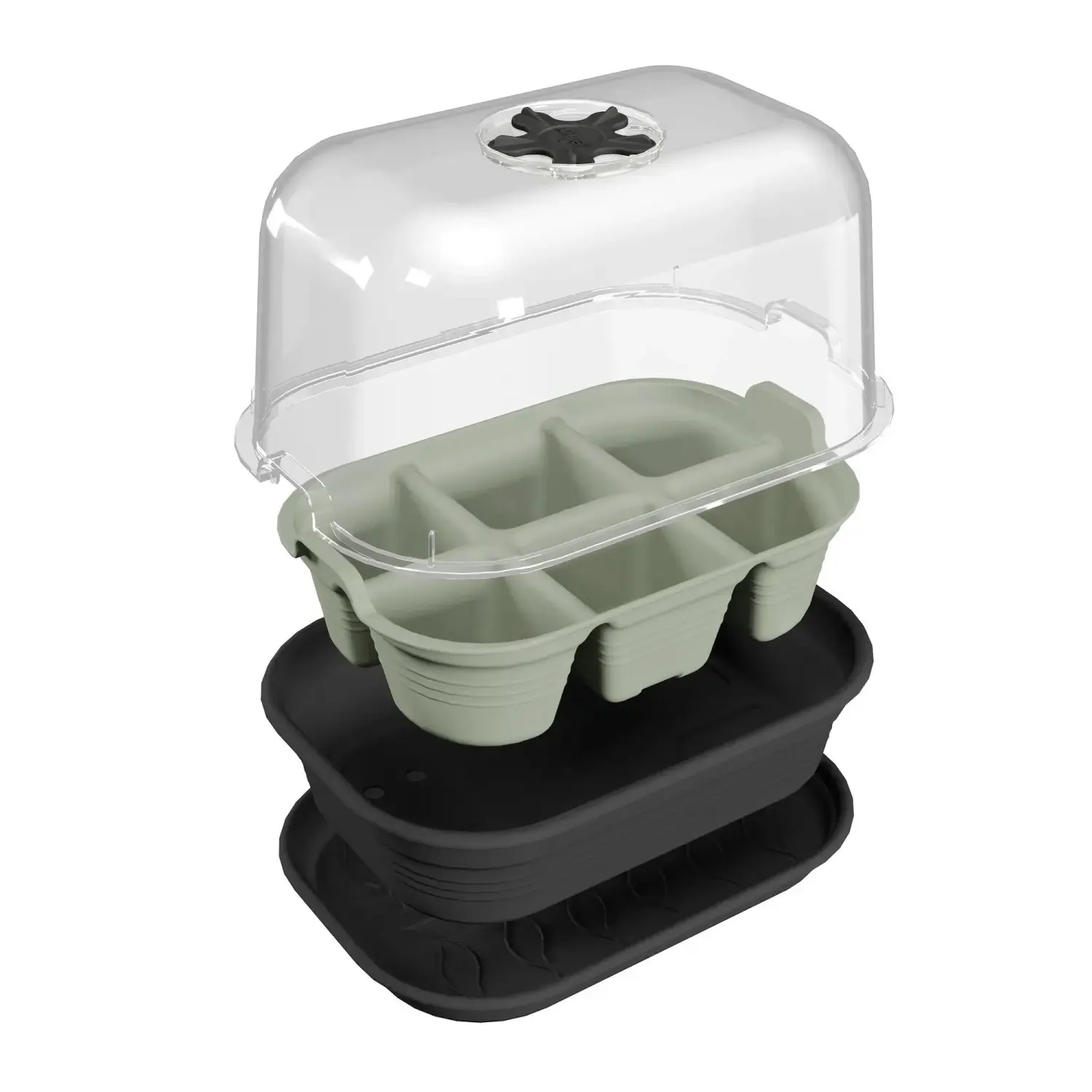 Elho Pěstební květináč Green Basics Seed Tray, kamenná zelená, 22 x 14,5 x 7 cm