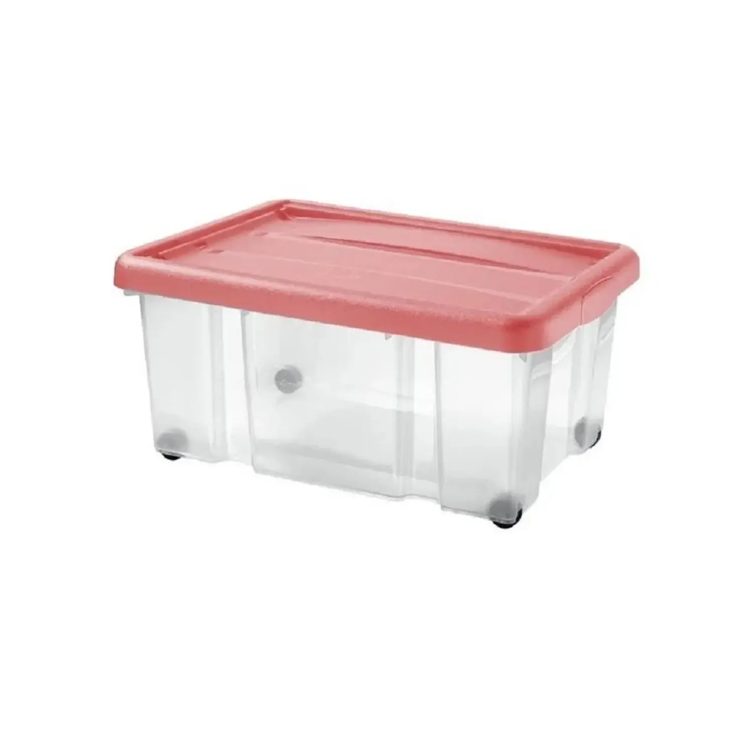 Tontarelli Úložný box s víkem PUZZLE transparentní/červený 43 l