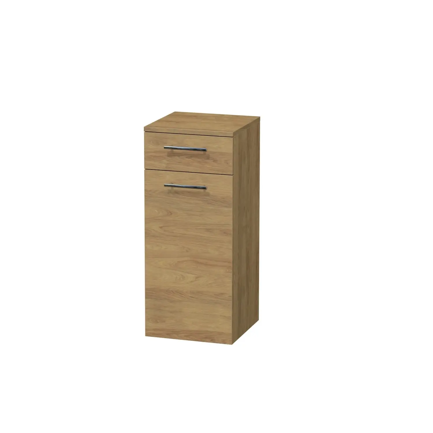 INTEDOOR Nízká skříň BEE levá, úchyt chrom, š. 35 cm, dub Hickory