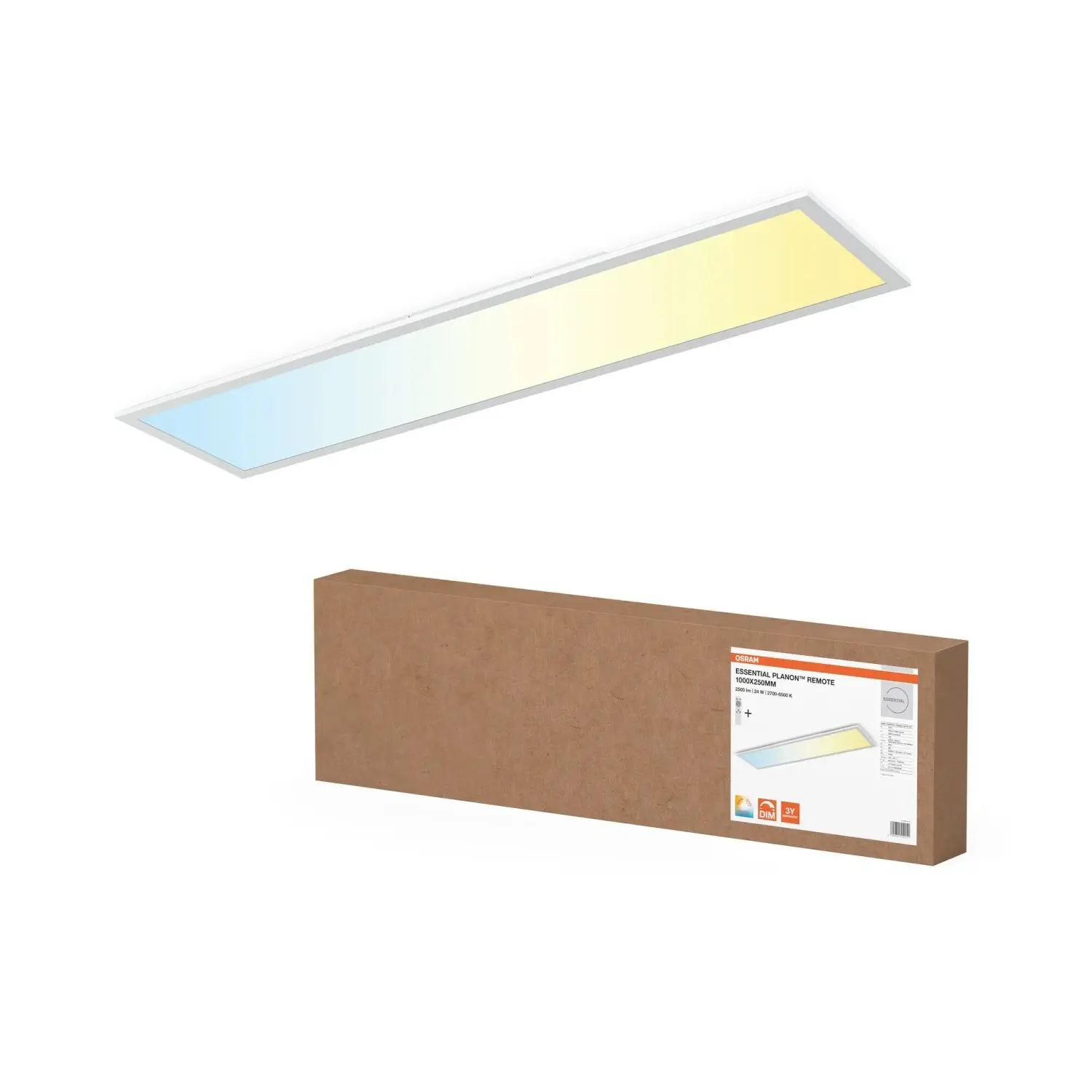 OSRAM LED panel ESSENTIAL bílý 24W, 2000lm, 2700-6500K, 1000 x 60 x 250 mm