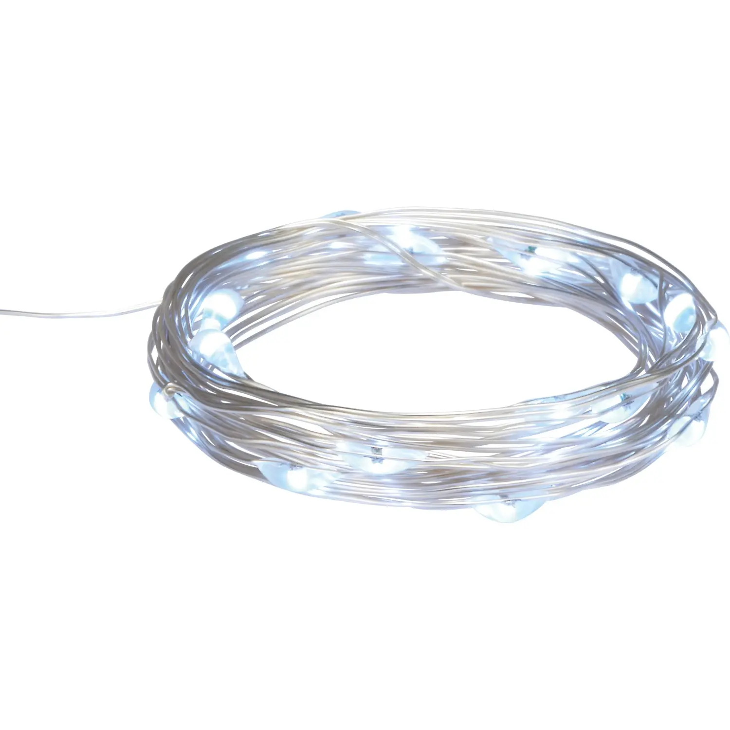 LED světelný řetěz 20x mini LED, studená bílá, IP20, měděný drát, 2,1 m