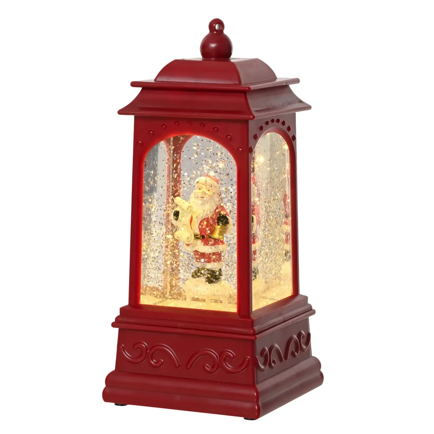 Lumineo LED lucerna s efektem vířící vody a motivem Santa Clause 9 x 9 x 20,5 cm
