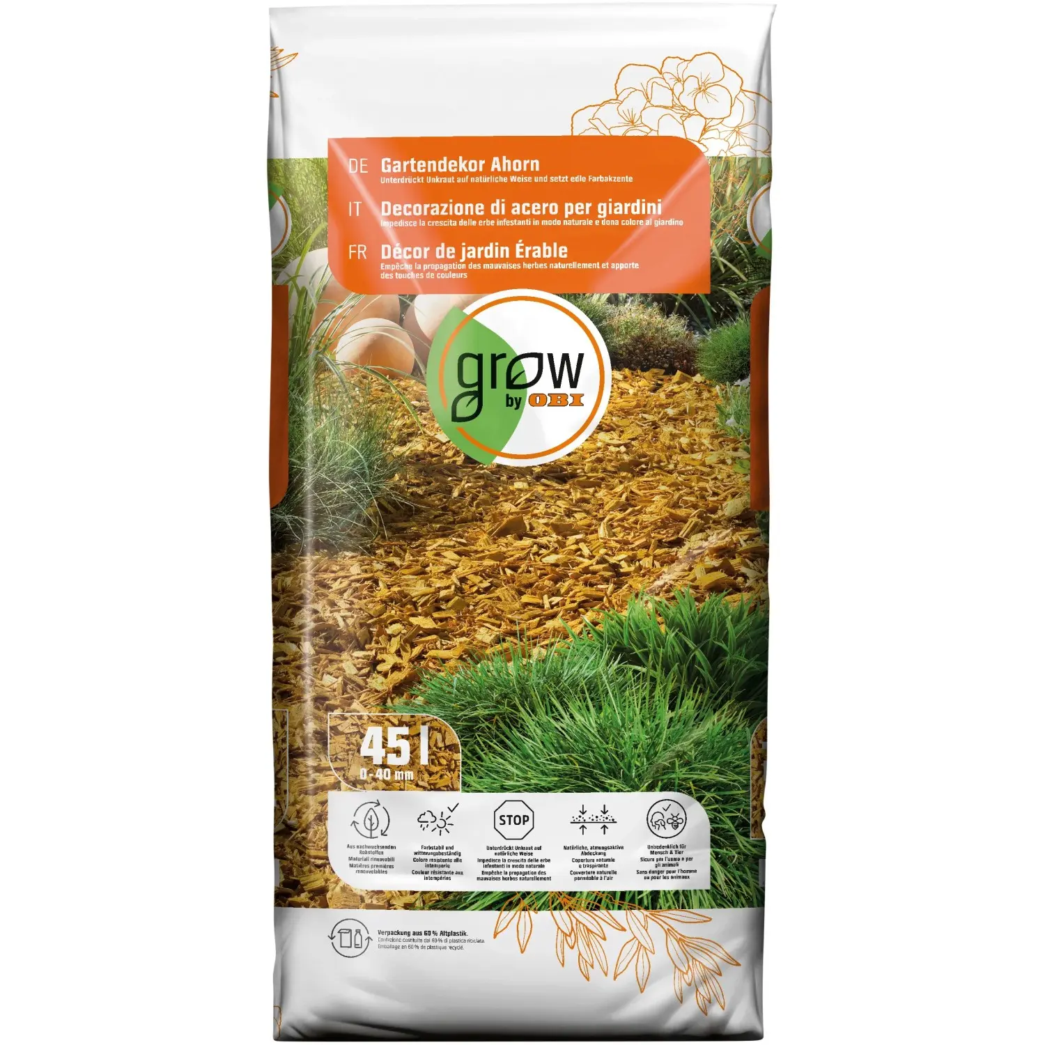 GROW by OBI Dekorativní mulčovací kůra javorová 45 l