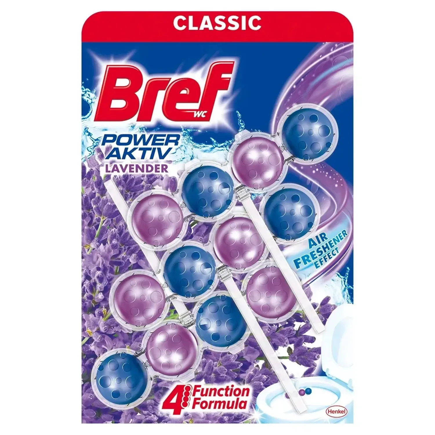 Bref WC blok Power Aktiv Lavender Field 3 x 50 g
