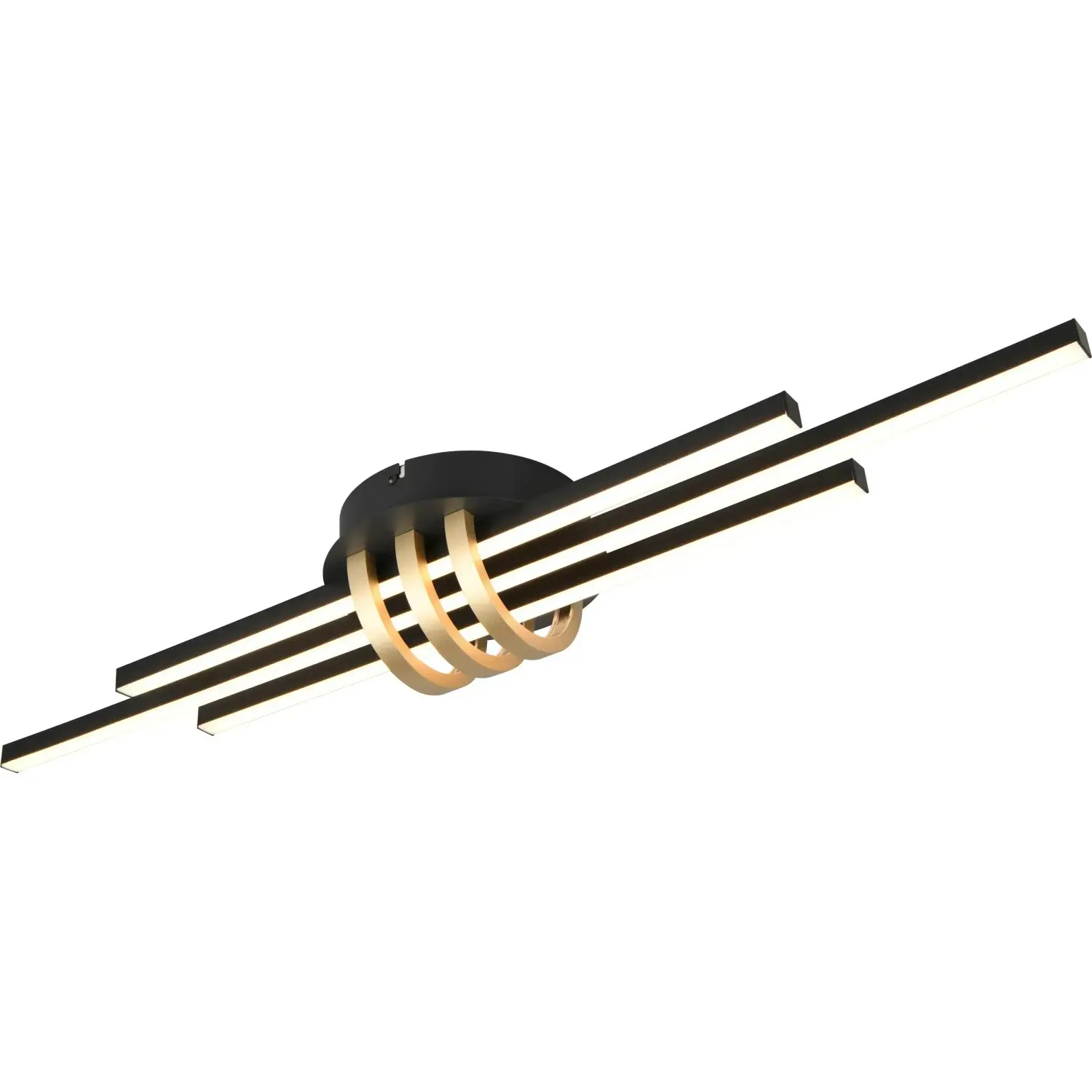 Reality Stropní LED svítidlo Cinto, 20W, 3000K, černá/zlatá, 81 x 10,5 x 18 cm