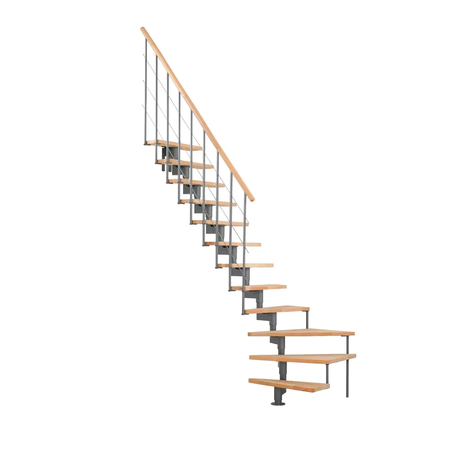Minka STAIRS Lomené modulové schodiště Style Turn buk/šedá, 304,2 cm