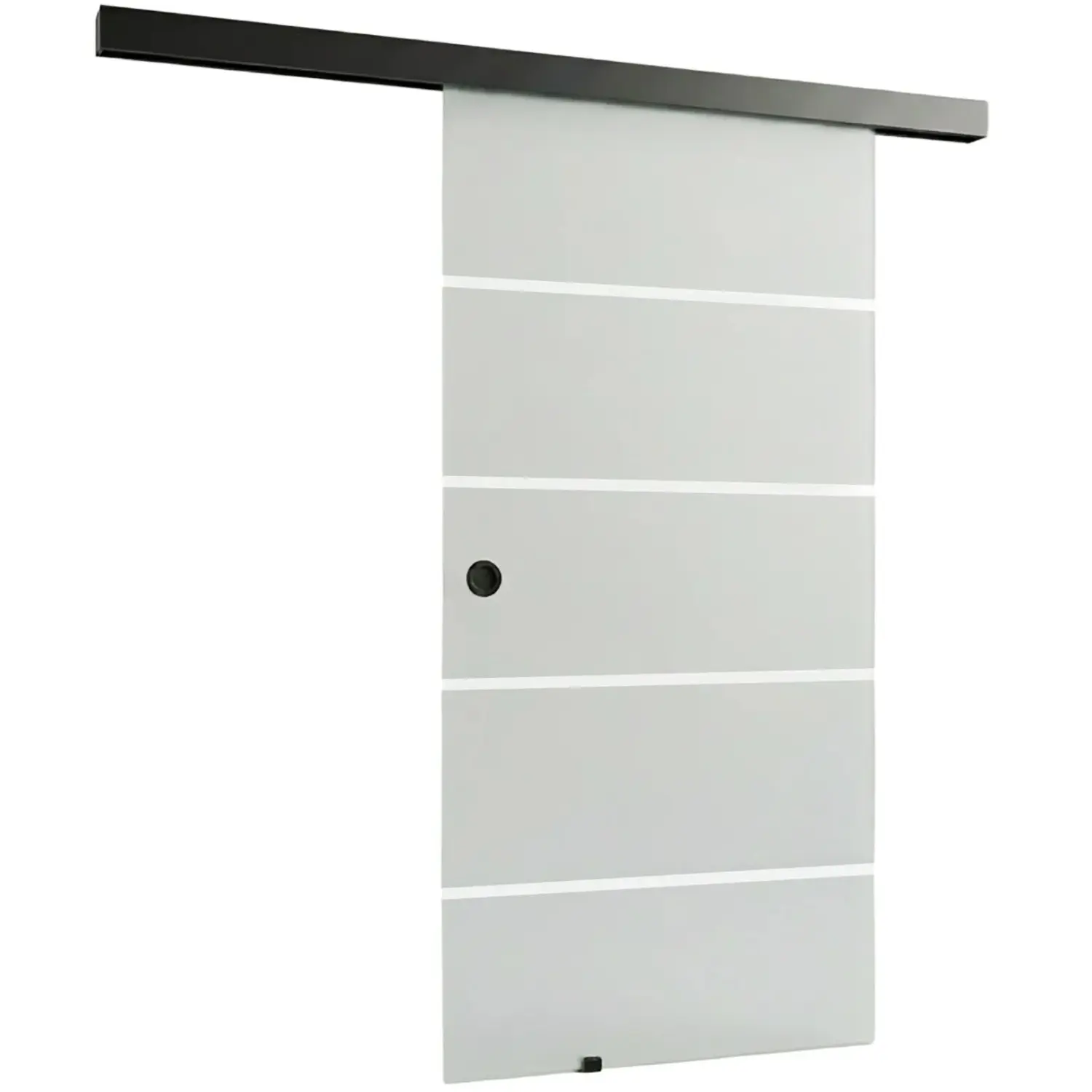 Doorlegro Posuvné dveře EasySlide 65 - set, satin 4 pruhy/černá, 205 x 90 cm