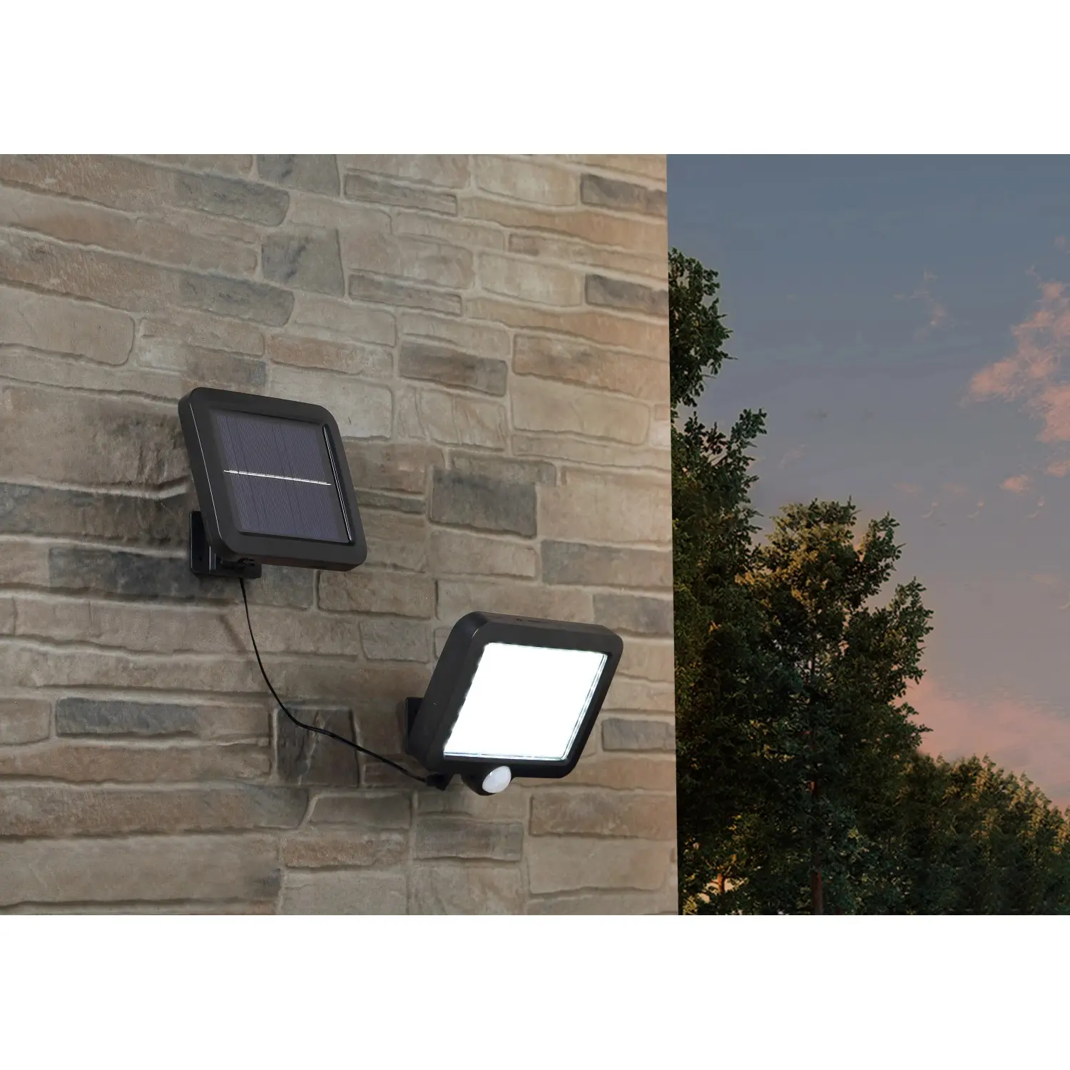 REV Solární LED svítidlo s PIR senzorem 300 lm 10 000 K IP44 černé