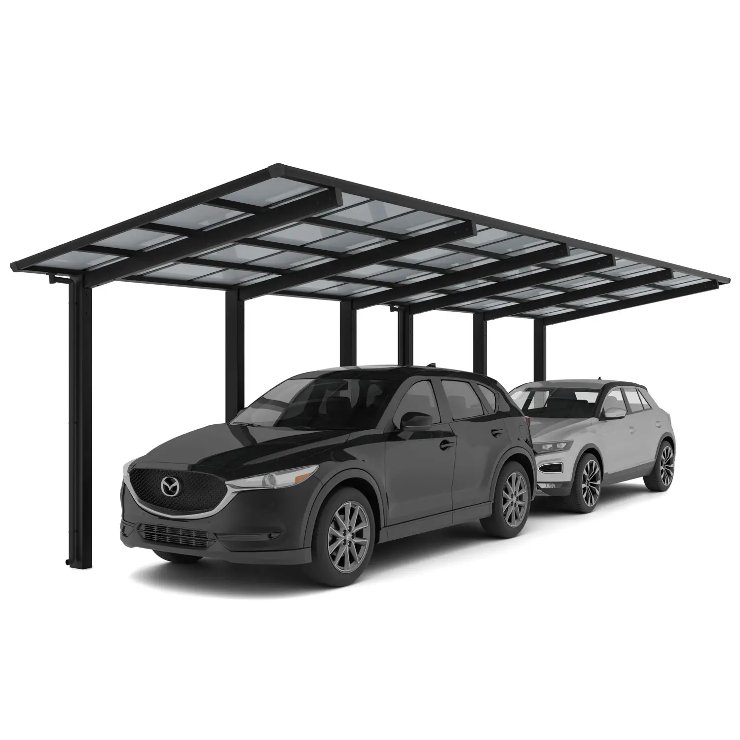 Ximax Alu přístřešek na 2 auta Linea Typ 110 Tandem černá 273 x 983 cm