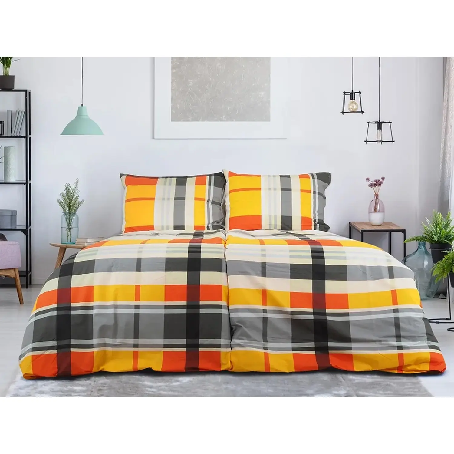 B.E.S. Bavlněné povlečení EXKLUZIV Orange Kube 140 x 200/70 x 90 cm