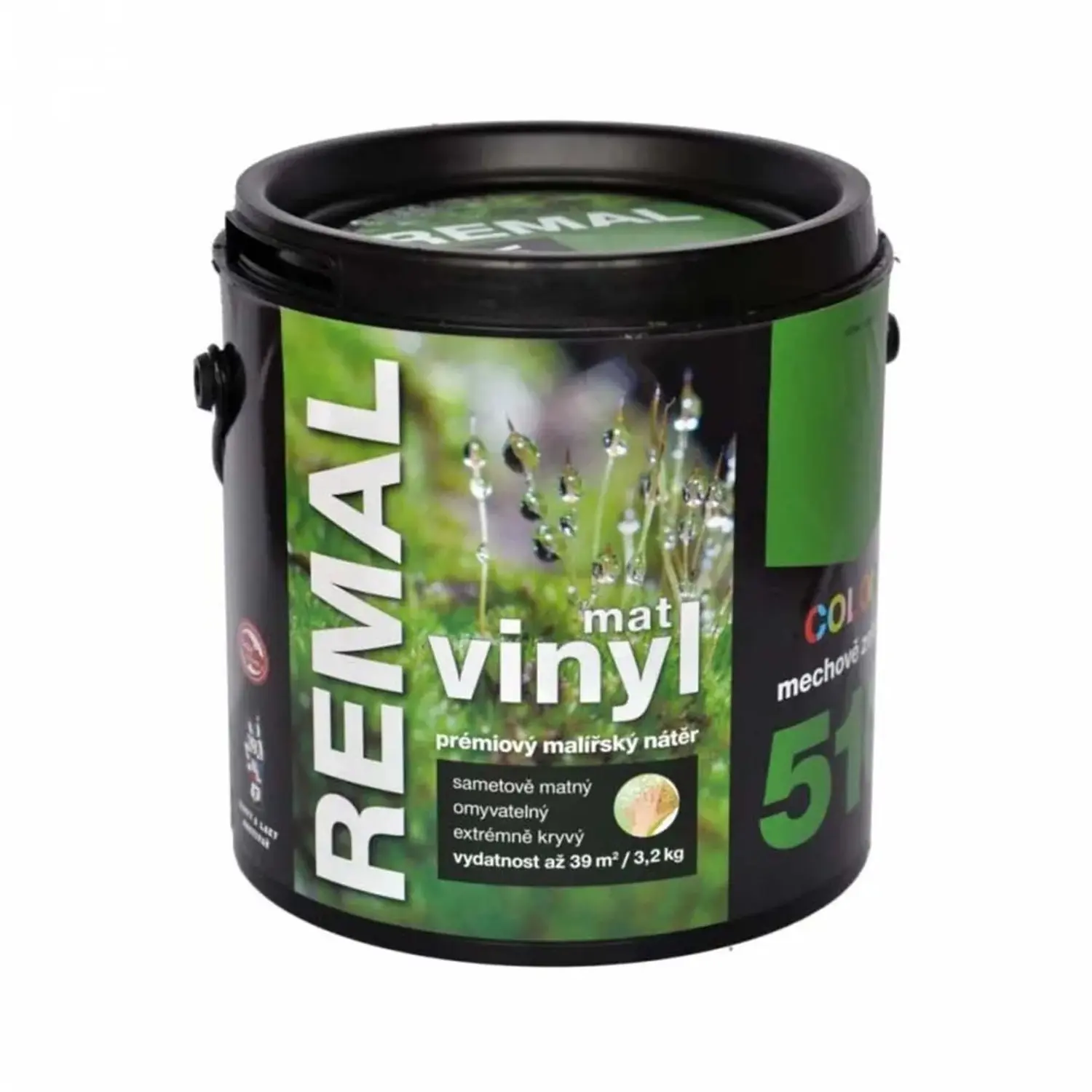 REMAL Vinyl COLOR Mat Prémiový malířský nátěr 510 mechově zelená 3,2 kg