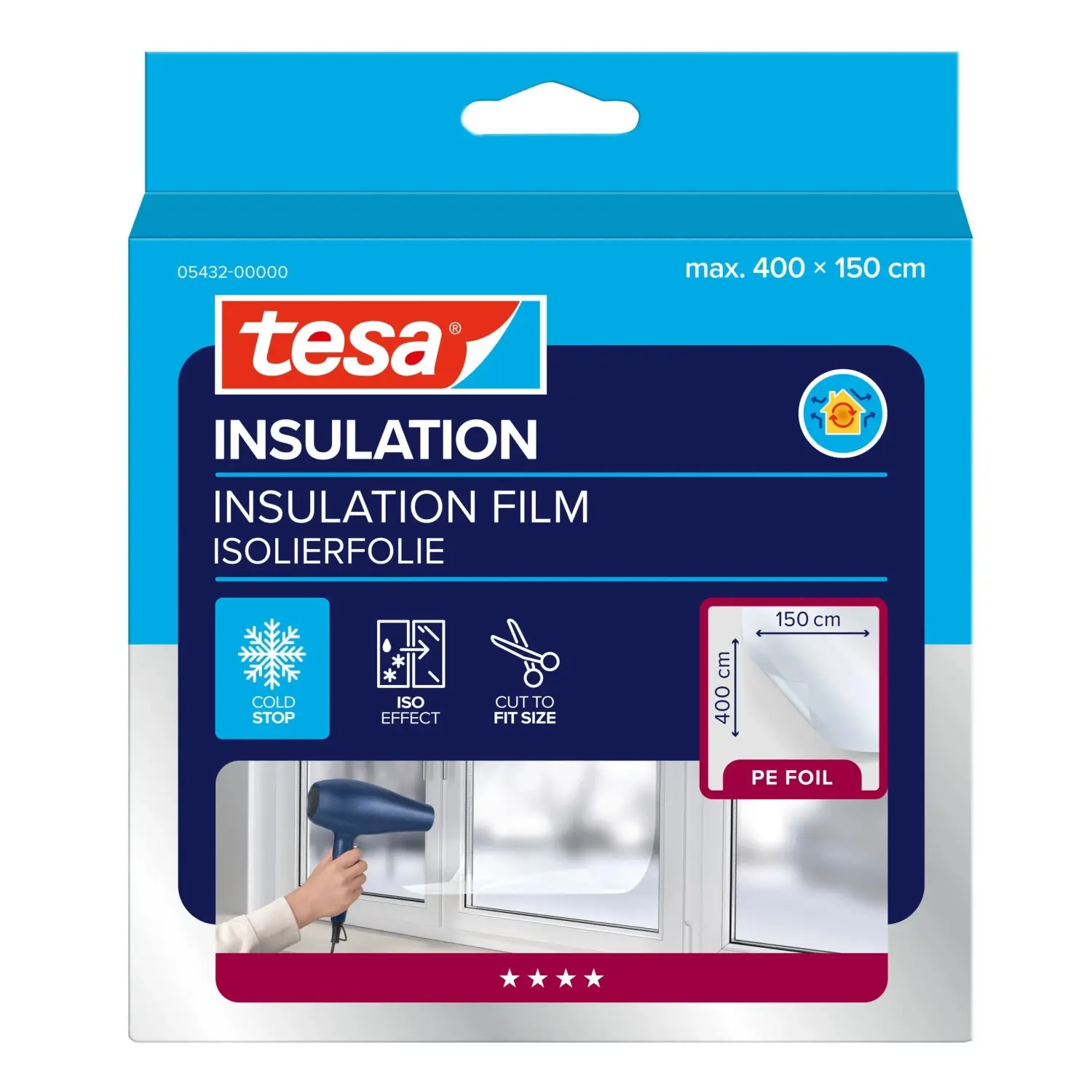 tesa Izolační fólie do okna INSULATION, transparentní, 4 x 1,5 m