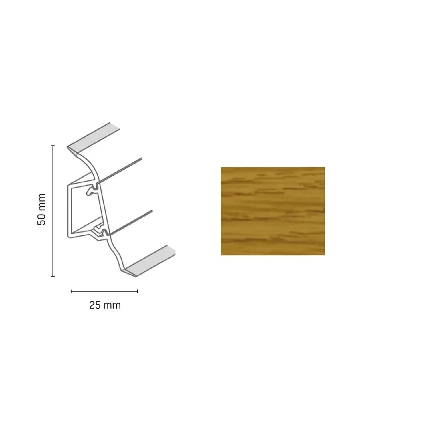 Döllken Profiles Lišta SLK 50 2081 dub kanadský 50 x 25 x 2500 mm
