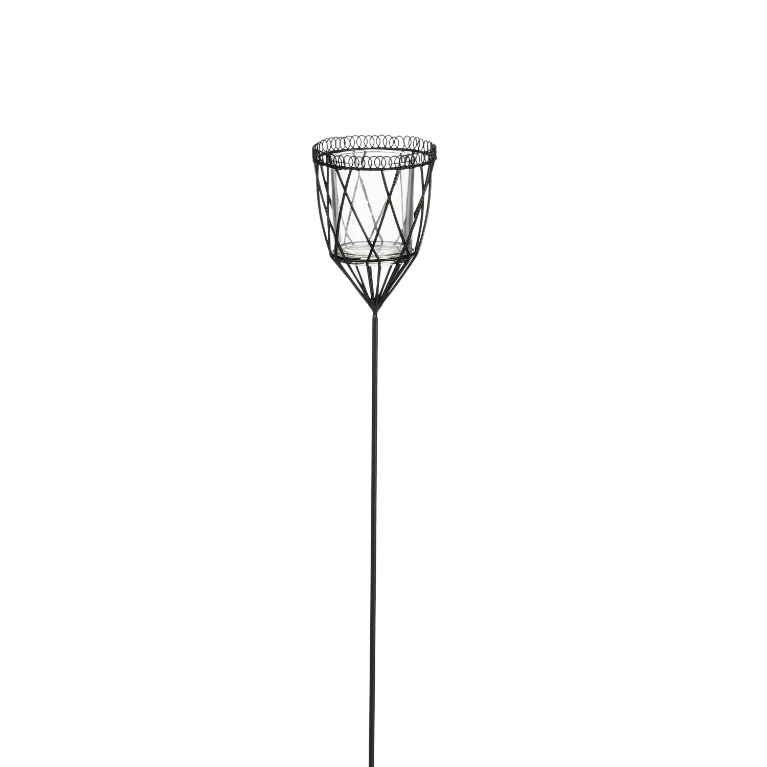 Mica Decorations Zahradní zápich pochodeň kosočtverce, černá, 60 cm