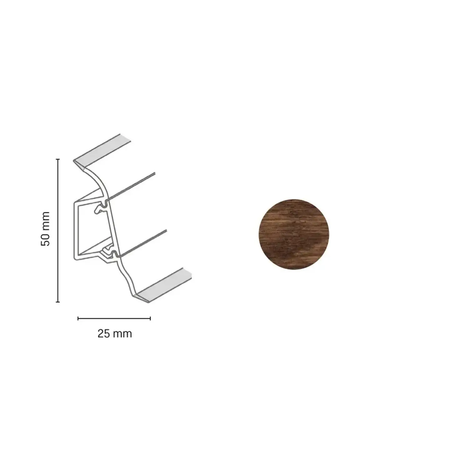 Döllken Profiles Lišta SLK 50 2135 dub tamari 50 x 25 x 2500 mm