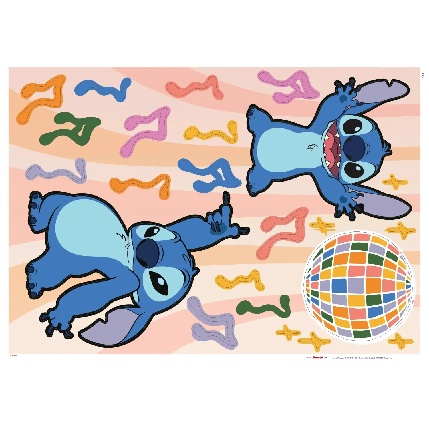 Komar Samolepka na zeď Stitch Music 50 x 70 cm, 23dílná