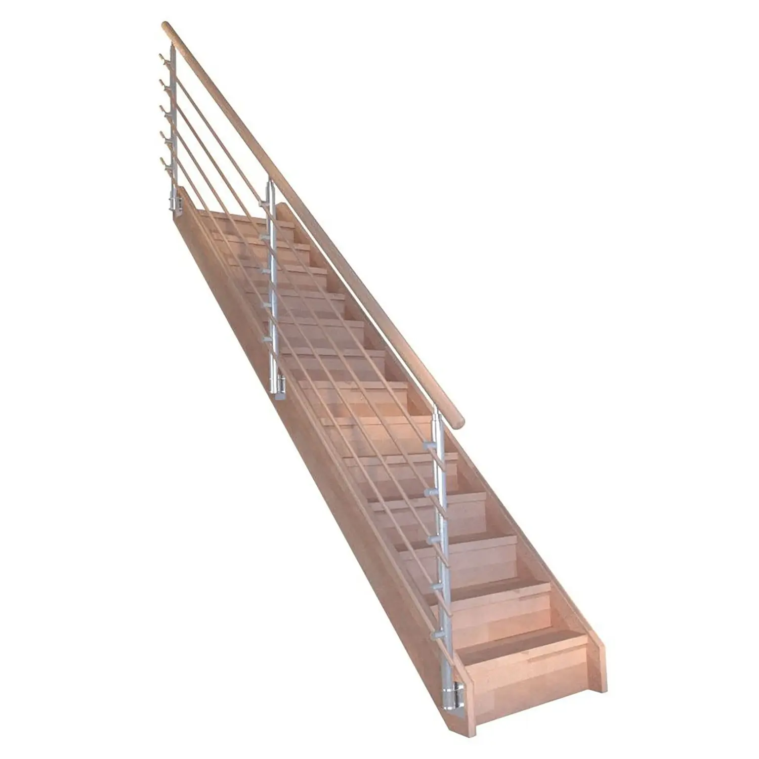 StarWood Schody Mykonos Pro bukové rovné 80cm uzavřené design.dřev.zábradlí L/P