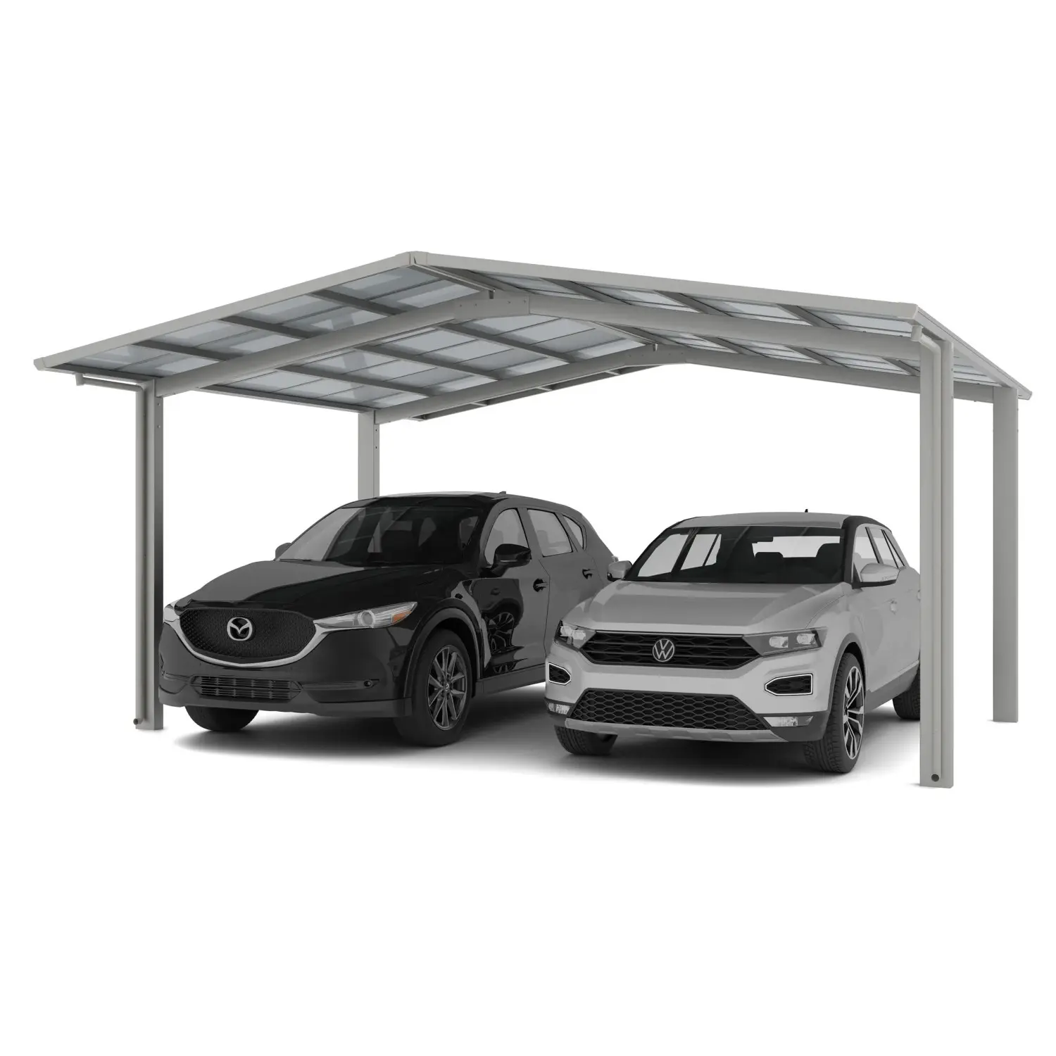 Ximax Alu přístřešek na 2 auta Linea Typ 60-M vzhled oceli 546 x 495 cm