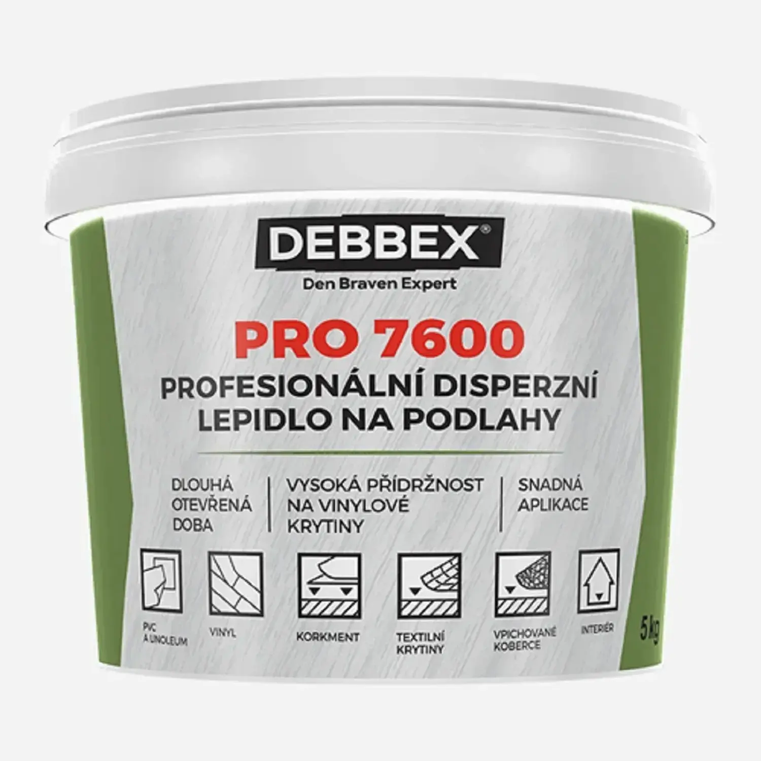 Den Braven Profesionální disperzní lepidlo na podlahy PRO 7600 Typ: kbelík, Balení: 14 kg