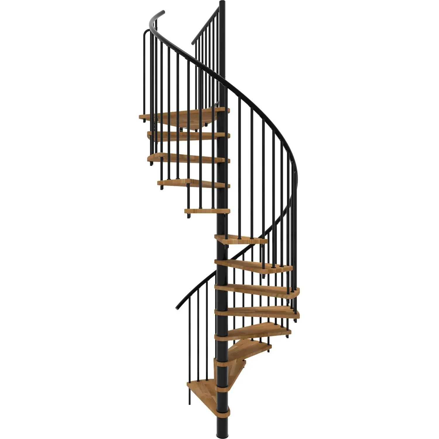 Minka STAIRS Kombinované točité schodiště Spiral Smart dub/černá pr. 160 cm