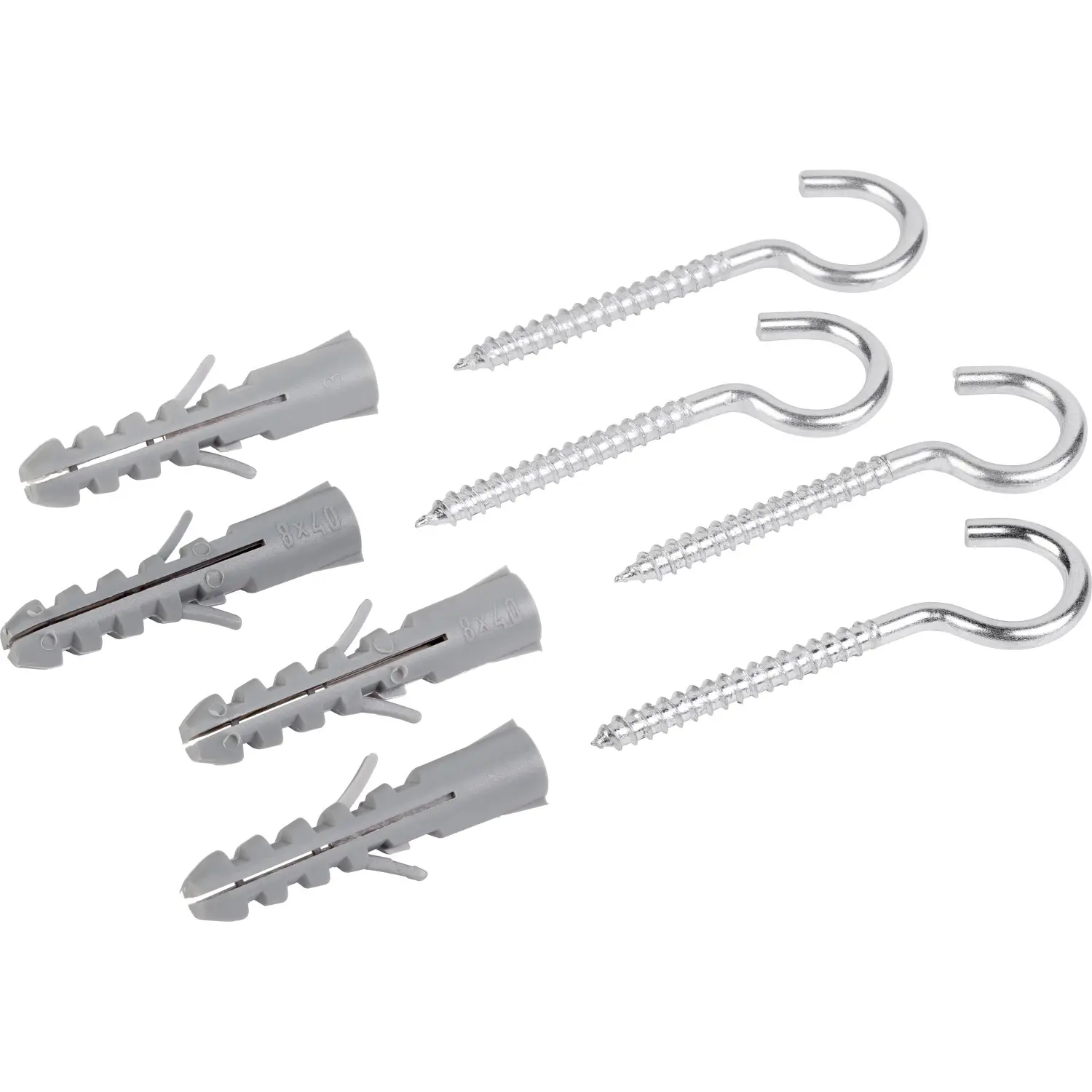 LUX-TOOLS Rozpěrná hmoždinka pr. 8 x 40 mm, vč. háku 4 x 60 mm, 4 ks