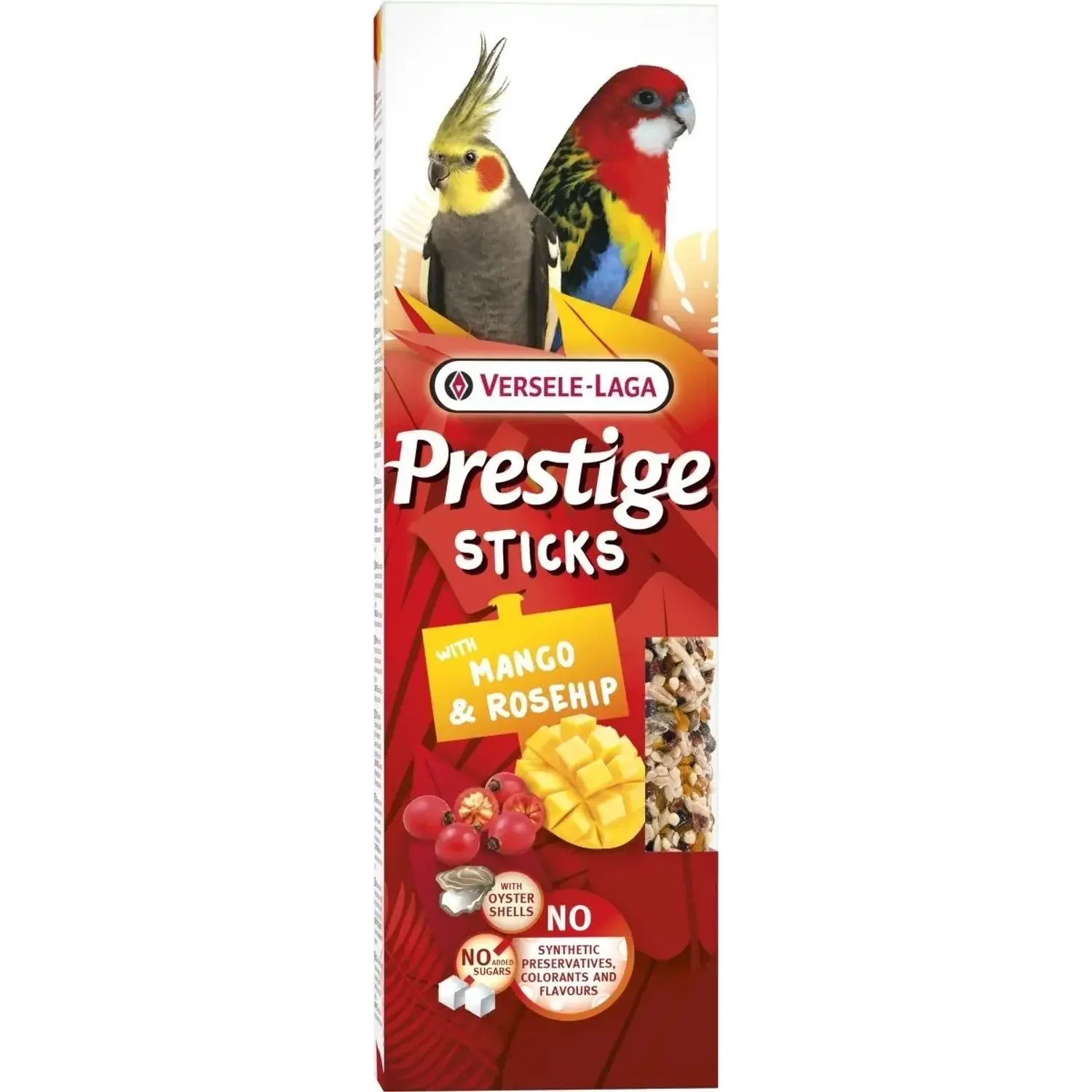 VERSELE-LAGA Prestige tyčinky pro střední papoušky mango a šípek 2 x 70 g