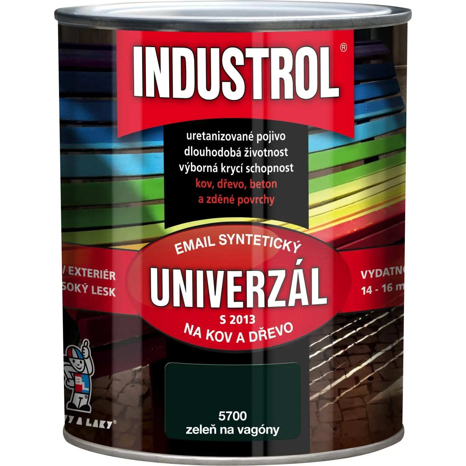 INDUSTROL Email na kov a dřevo S2013 UNIVERZÁL 5700 zeleň na vagony 750 ml