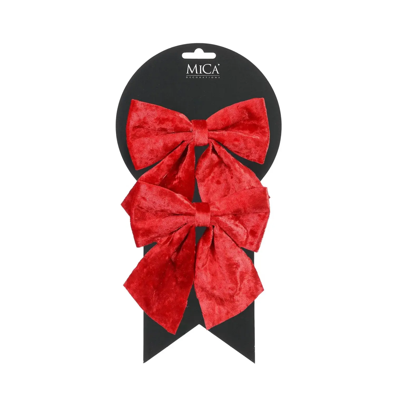 Mica Decorations Sada mašlí, červená, 12 x 13 cm, 2 ks