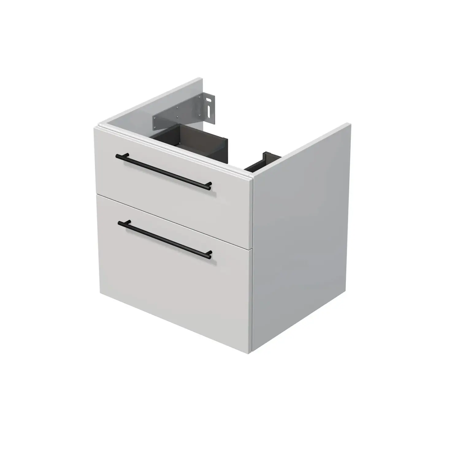 INTEDOOR Koupel.skříň pod desku BEE, úchyt černý, 2zás., š. 60 cm, bílá lesk