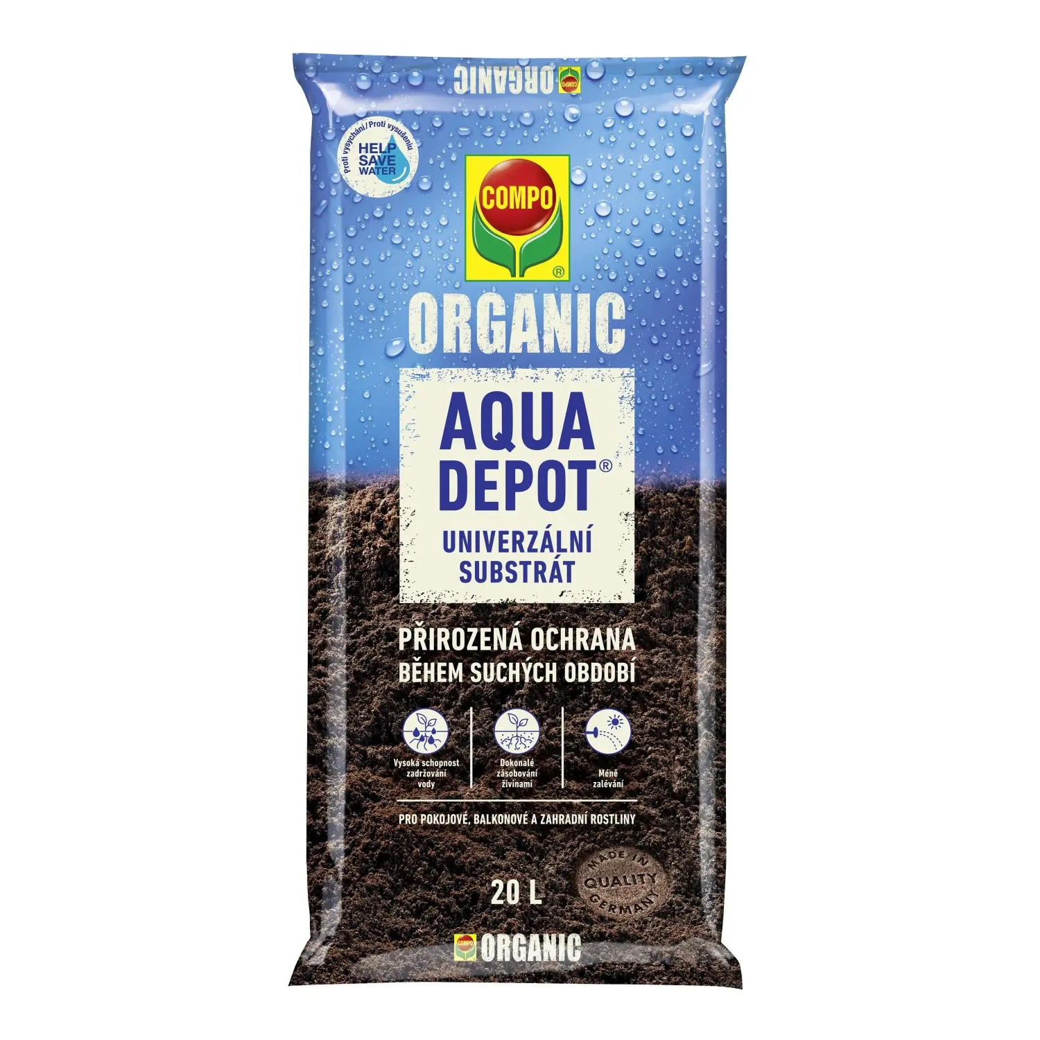 COMPO ORGANIC AQUA-DEPOT Univerzální substrát, 20 l
