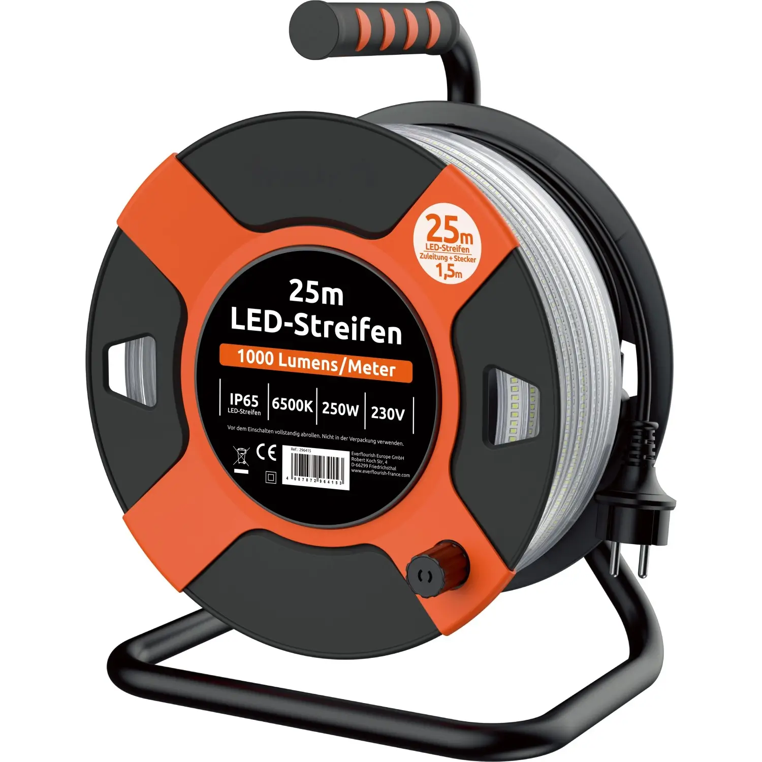 EverFlourish Kabelový buben s 25m LED páskem (6 500 K, 1000 lm, IP65)