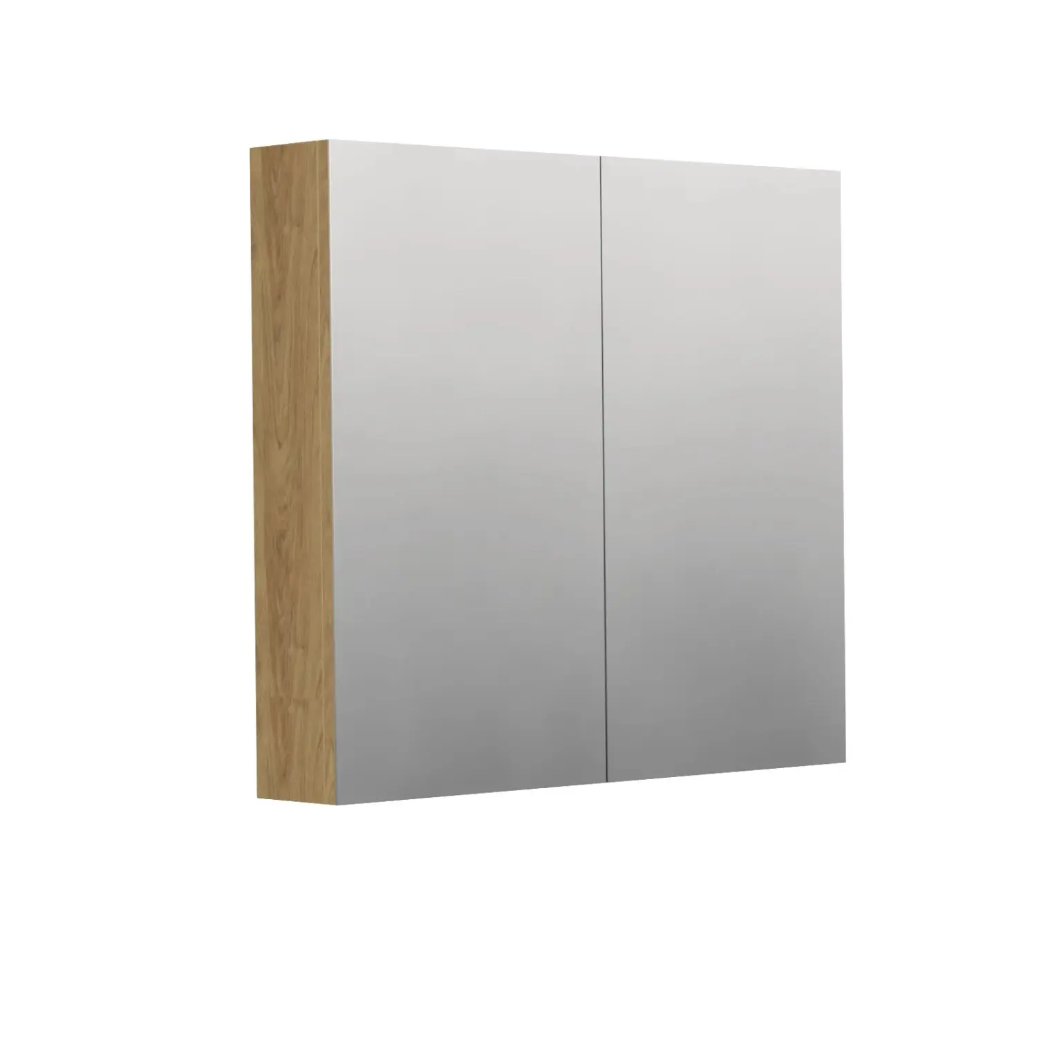 INTEDOOR Zrcadlová skříň BEE, 2 dveře, el.zásuvka, IP44, š. 80cm, dub Hickory