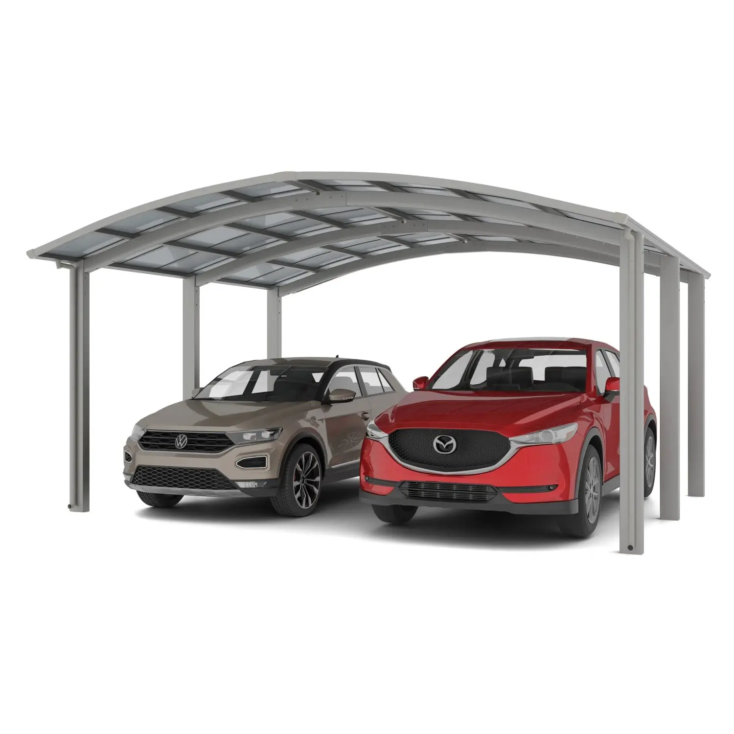 Ximax Alu přístřešek na 2 auta Portoforte Typ 110-M vzhled oceli 542 x 495 cm