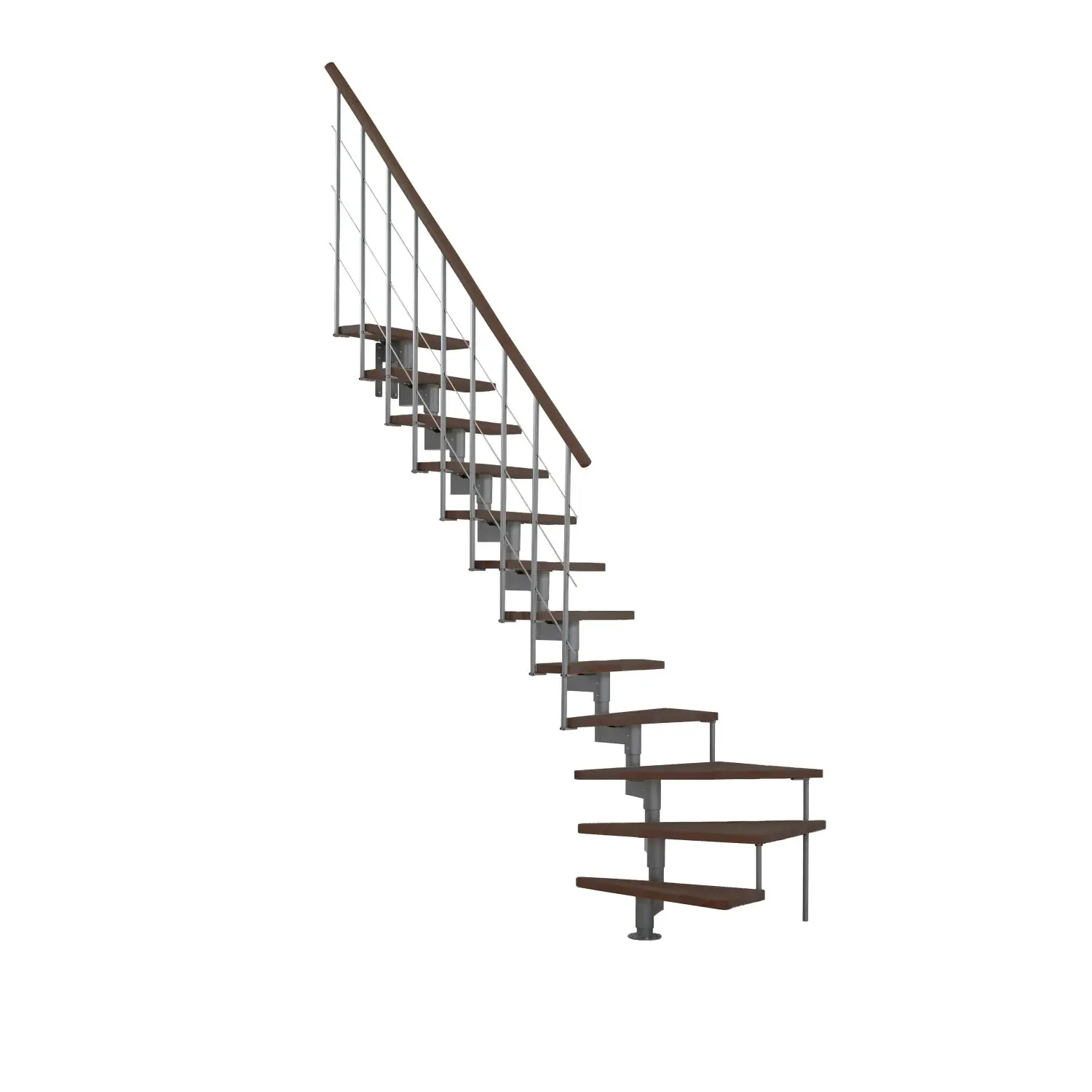 Minka STAIRS Lomené modulové schodiště Style Turn ořech/šedá, 304,2 cm