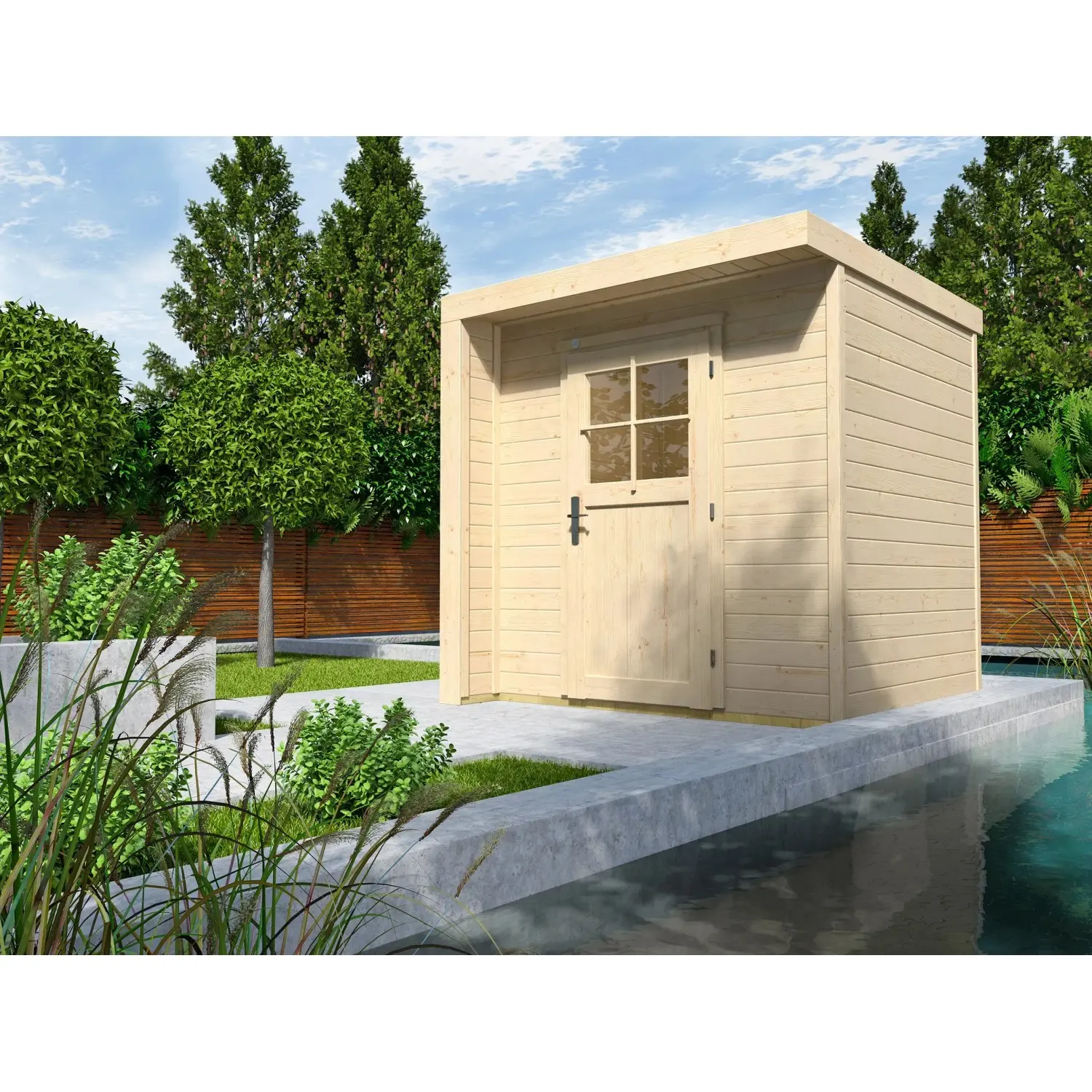 Weka Designový zahradní domek Riva 262, přírodní, 209 x 205 cm