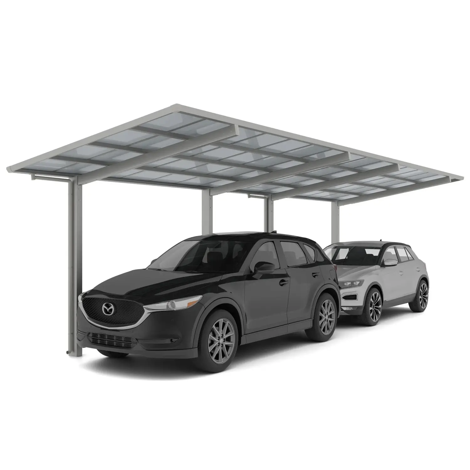 Ximax Alu přístřešek na 2 auta Linea Typ 80 Tandem vzhled oceli 273 x 983 cm