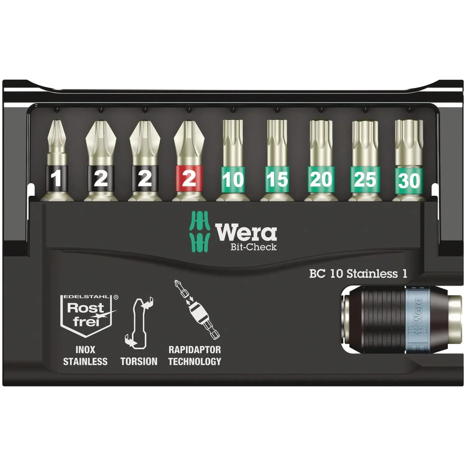 Wera Sada bitů Bit-Check 10 Stainless 1 SB, nerezová ocel, 10dílná