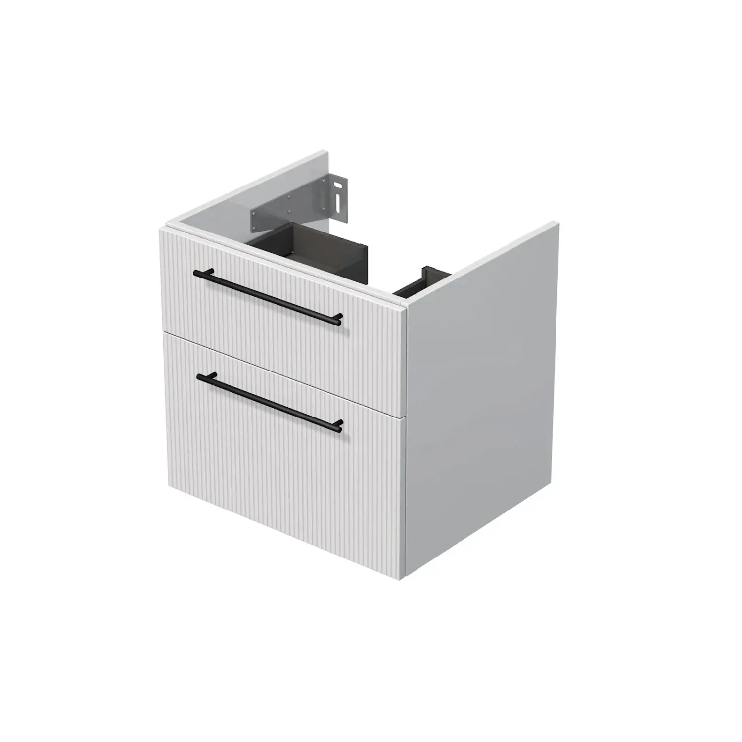 INTEDOOR Koupel.skříň pod desku BEE, úchyt černý, 2zás., š. 60 cm, bílá 3D pruhy