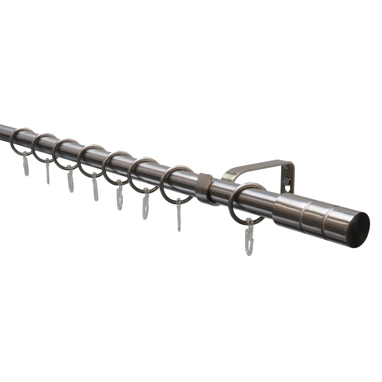 Gardinia Kompletní sada záclonové tyče válec pr. 19mm, kov vzhled nerezu, 160 cm