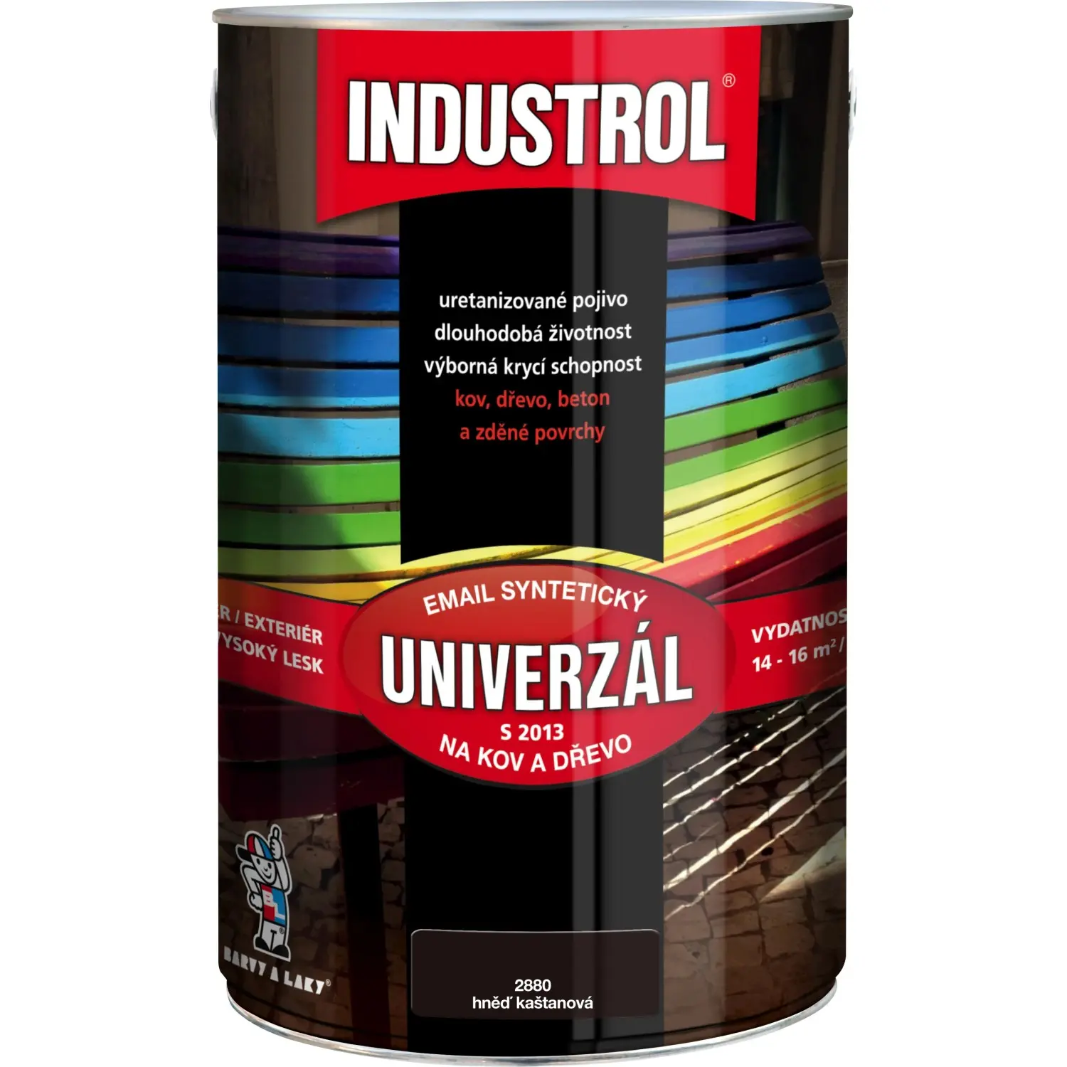 INDUSTROL Email na kov a dřevo S2013 UNIVERZÁL 2880 hněď kaštanová 4 l