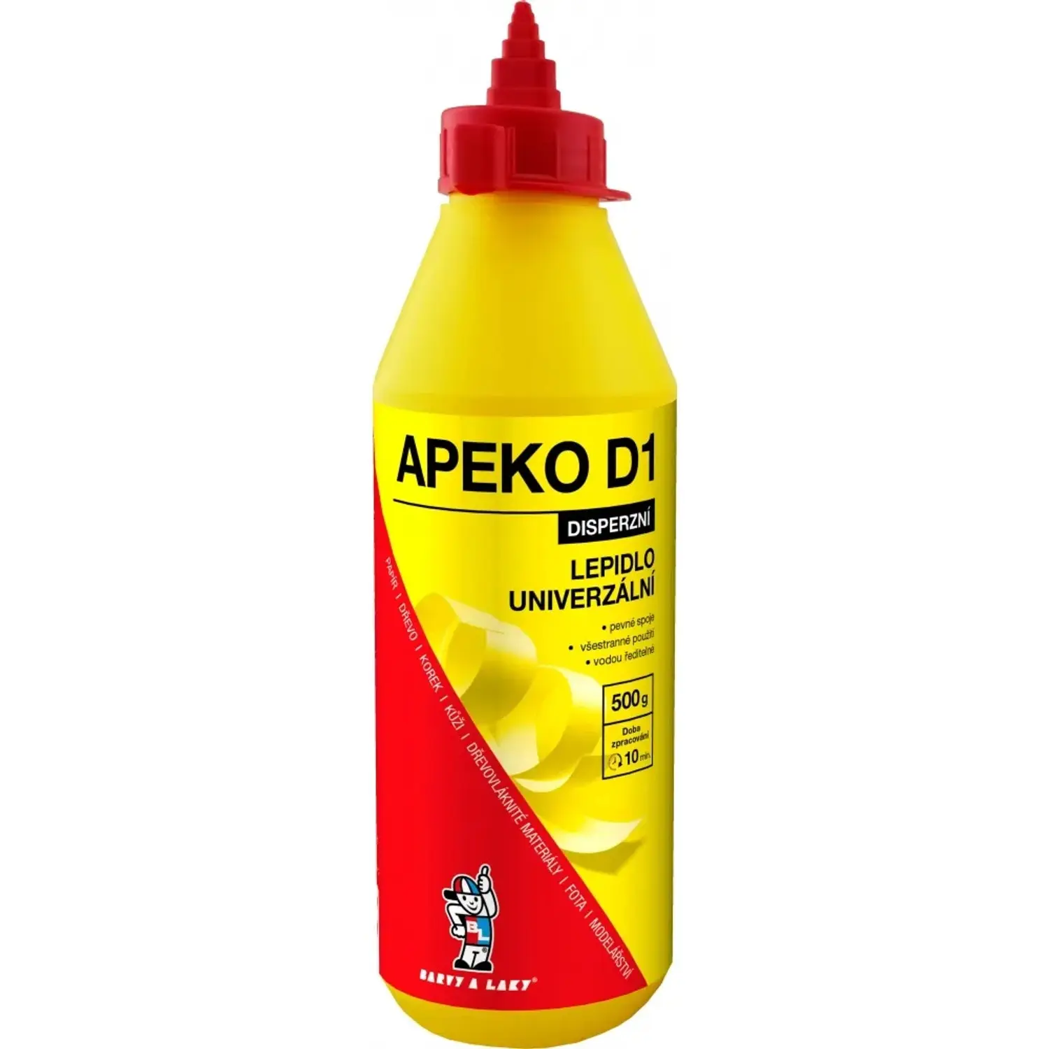 Apeko D1 Lepidlo na dřevo, papír, kůži s aplikátorem 500 g