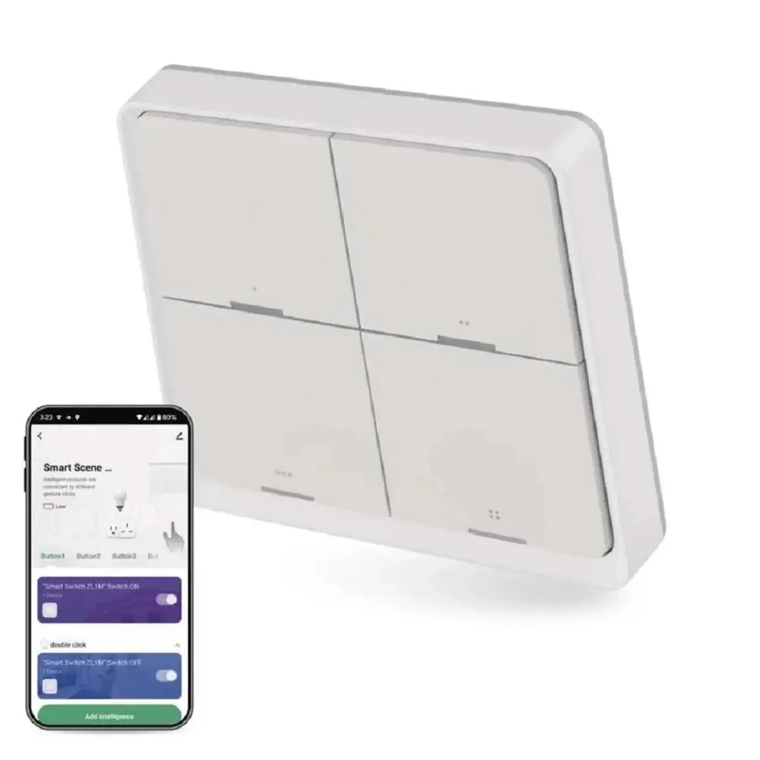 EMOS GoSmart Přenosný ovladač scén IP-2004ZW, ZigBee 3.0, 4-tlačítkový H5013