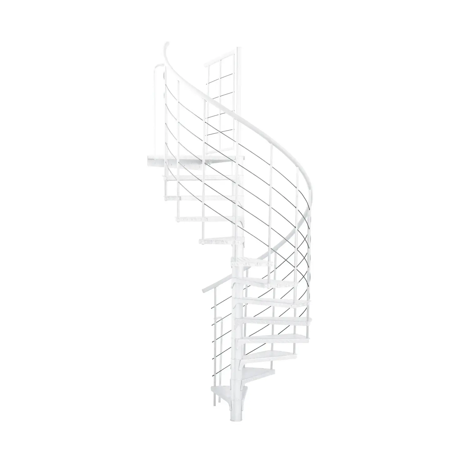 Minka STAIRS Venkovní točité schodiště Rondo Spino Zink Color bílé pr. 120 cm