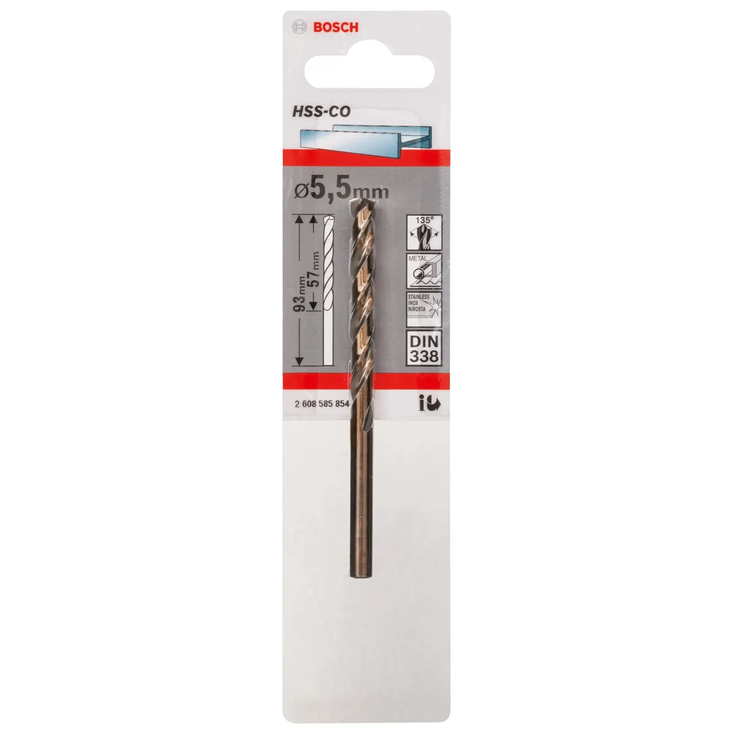 Bosch Vrták do kovu HSS-Co, DIN338 pr. 5,5 x 57/93 mm (2 608 585 854)